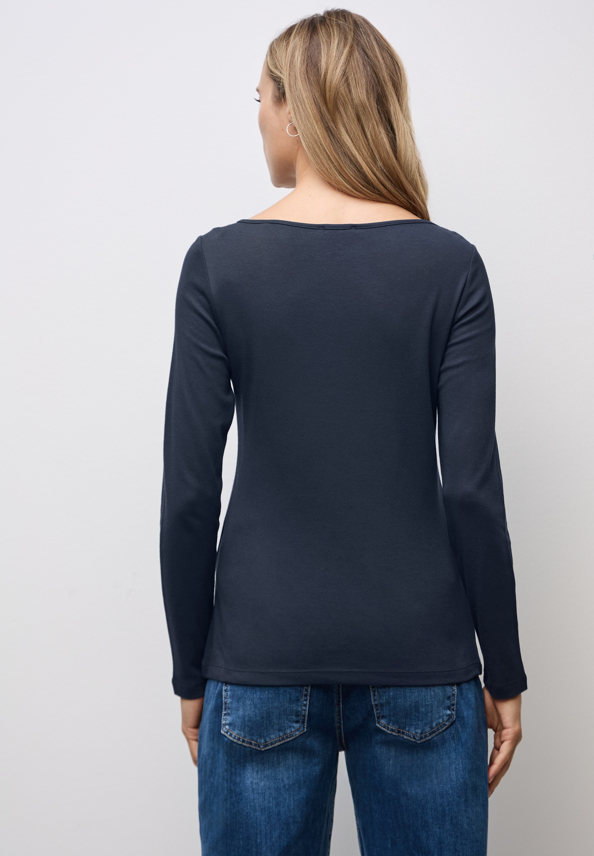 STREET ONE Langarmshirt, in Unifarbe günstig online kaufen