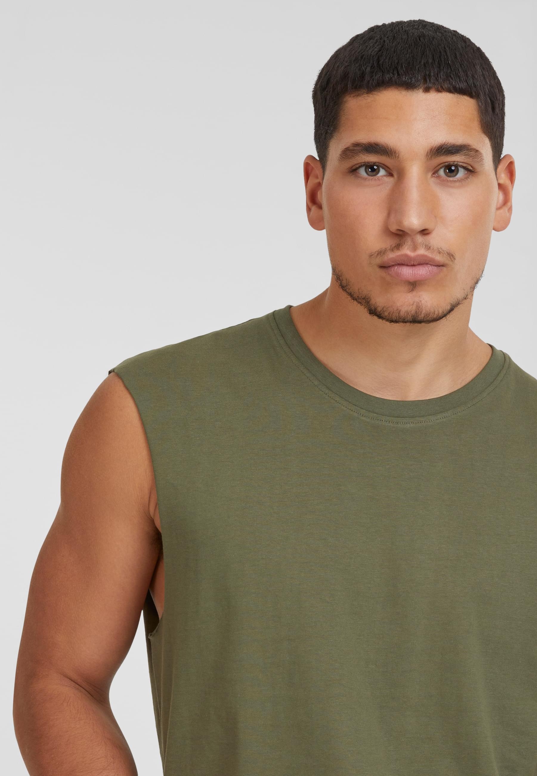 URBAN CLASSICS T-Shirt »Urban Classics Herren Open Edge Sleeveless Tee«, (1 tlg.)
