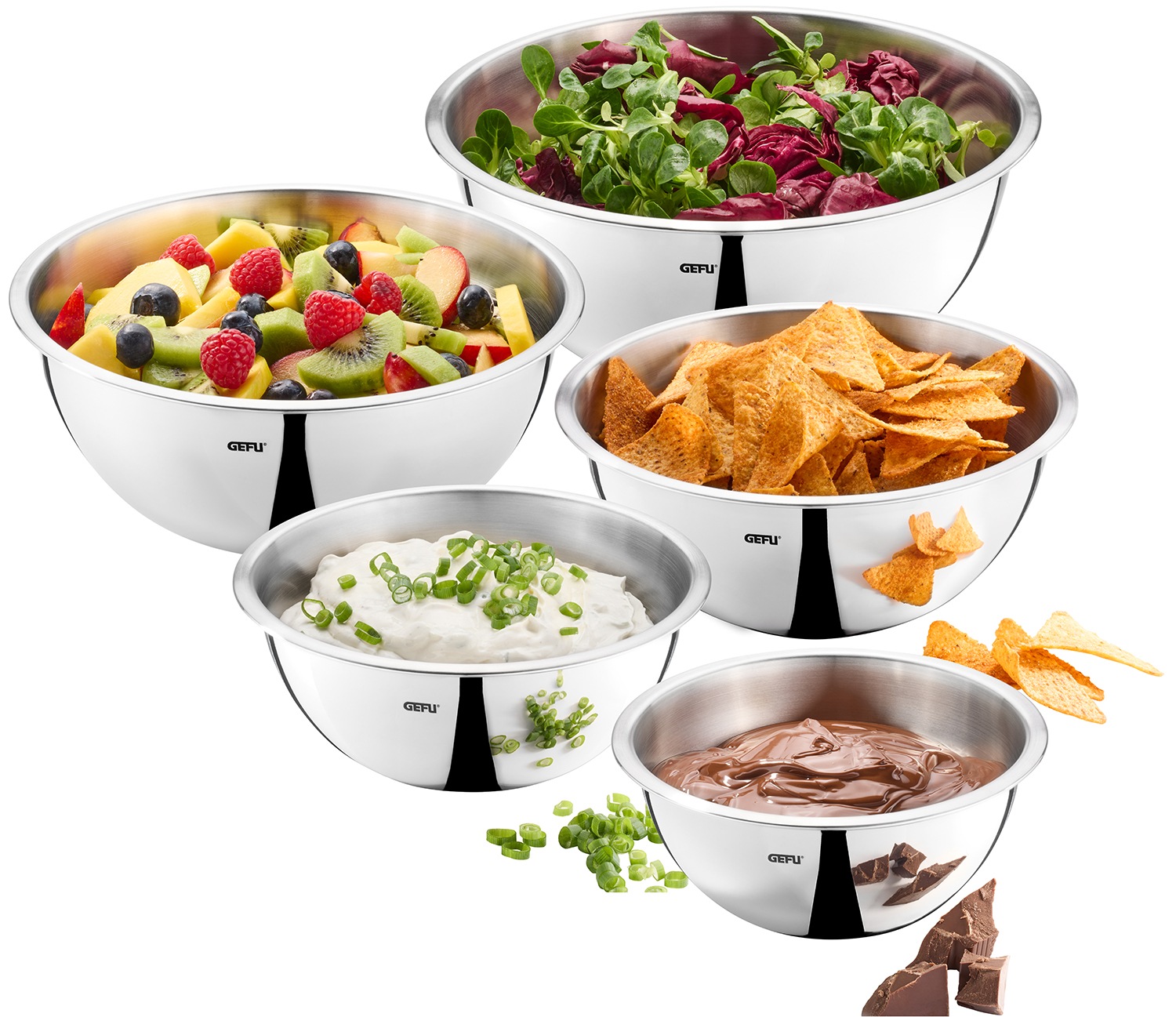 GEFU Rührschüssel "Edelstahlschüssel-Set, 5-teilig Schüssel-Set" 5 Stk. aus günstig online kaufen