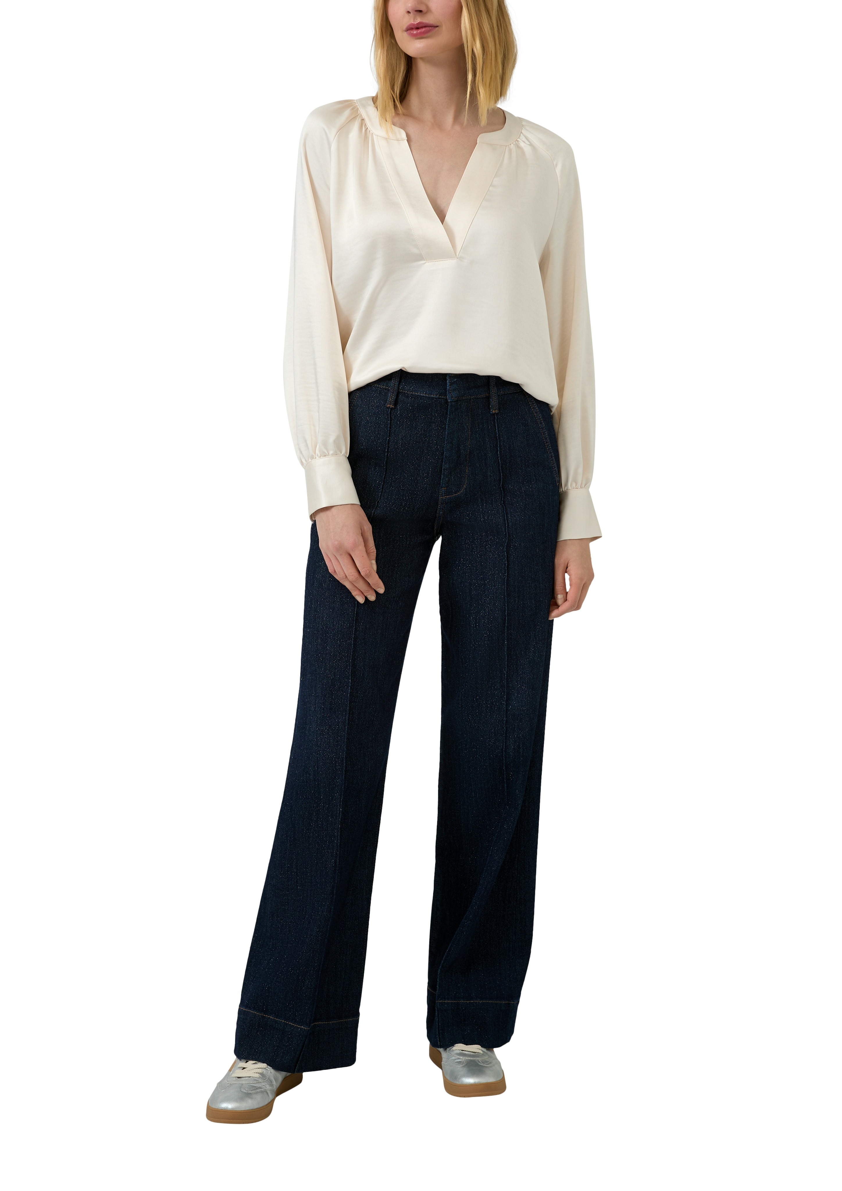 Thumbnail - s.Oliver Gerade Jeans "SURI" mit Bügelfalte und kontrastfarbenen Nähten