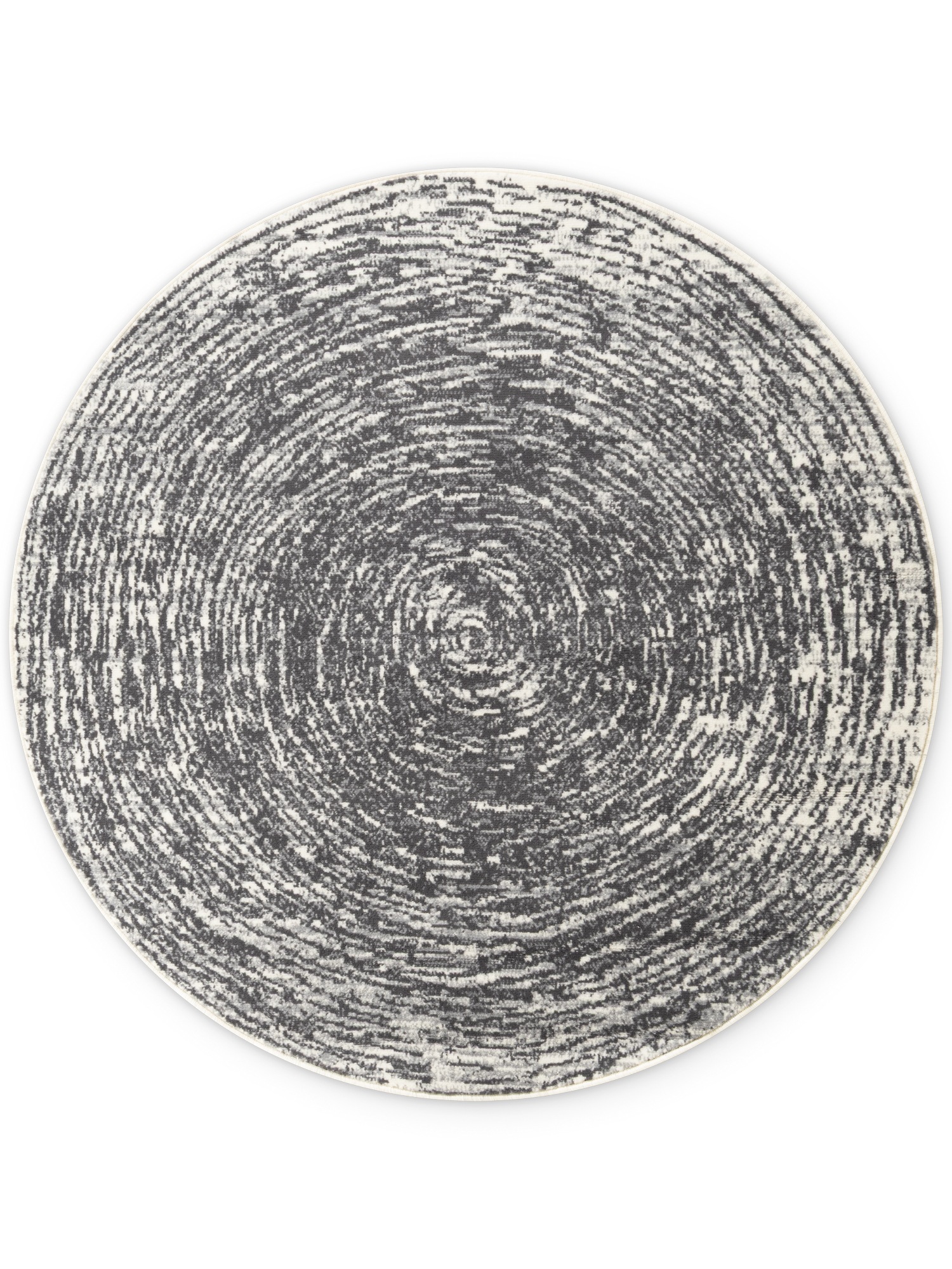 THE RUGS Gloria Round Rug – Cavallo Abstract Short Pile Polypropylene 9 mm in Grey | Size: 160cm diameter