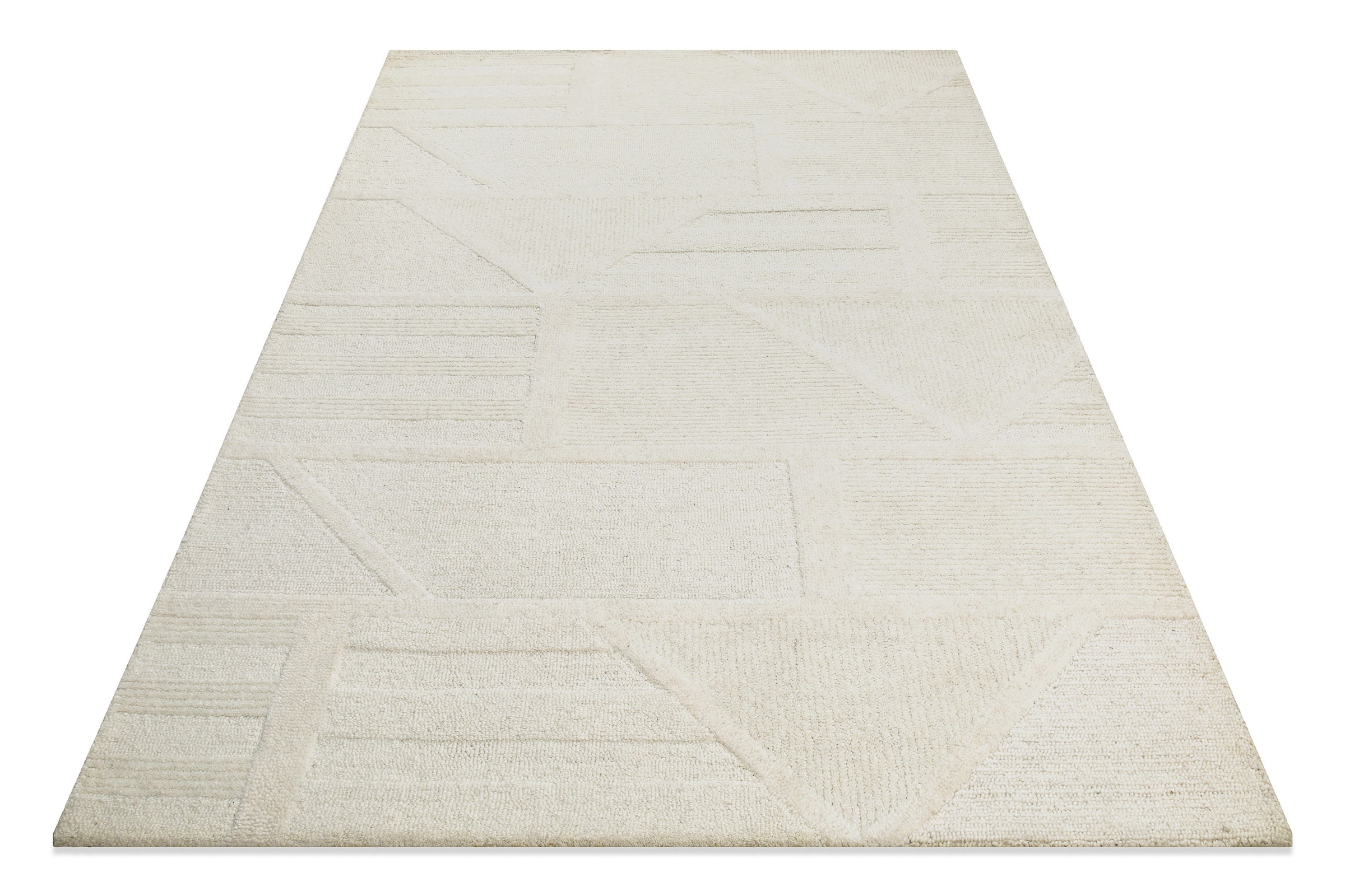 Wecon home Wollteppich »Hamptons FIVETEEN«, rechteckig, 15 mm Höhe, Läufer, Schurwolle, Kurzflor, Wohn- & Schlafzimmer, Hoch-Tief-Effekt