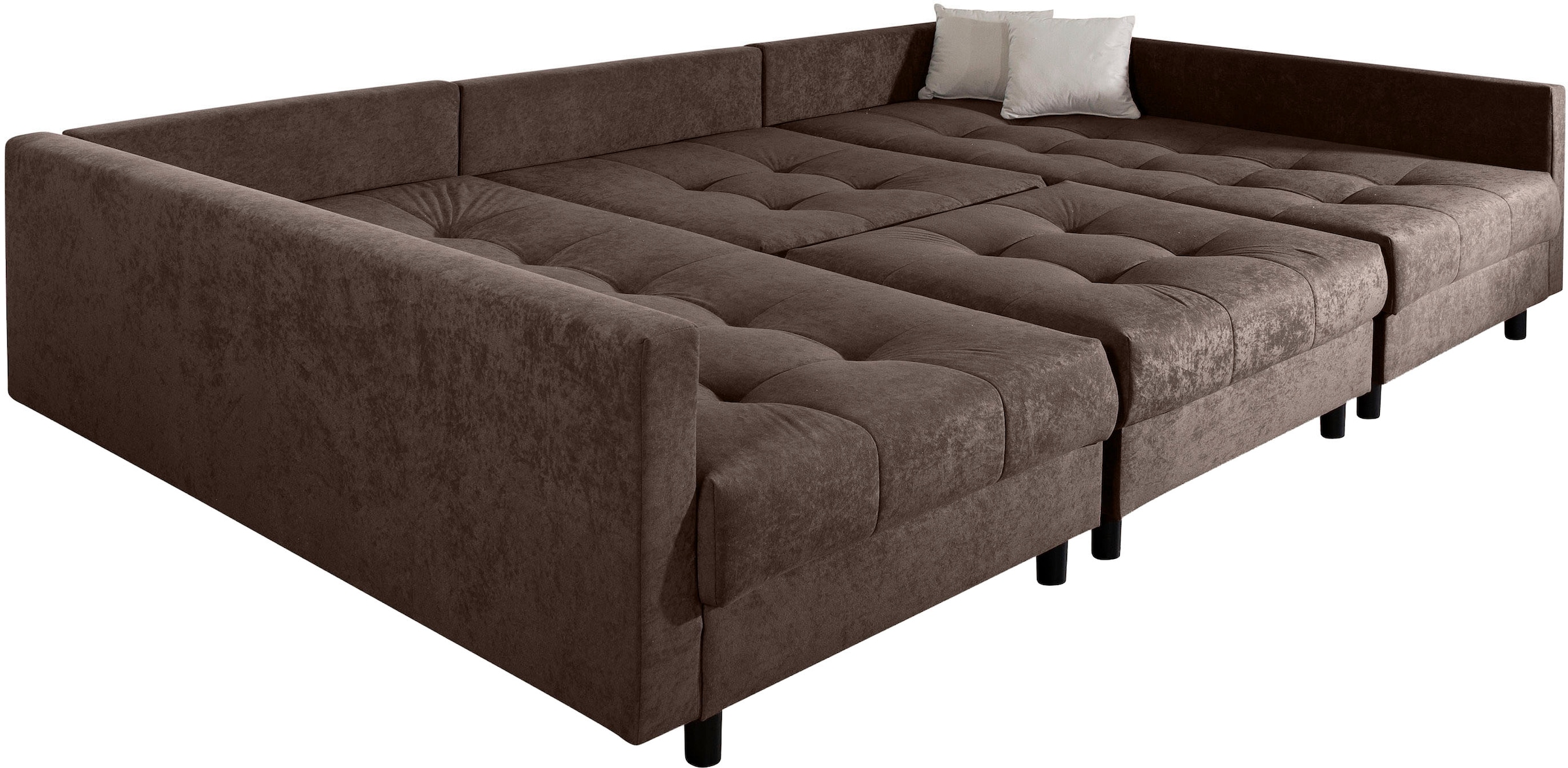 OTTO home Wohnlandschaft »Antonia U-Form, B: 298 cm« Wohnlandschaft, Rückenkissen, 2 ottomane, Komfortablem Bonnelfederkern