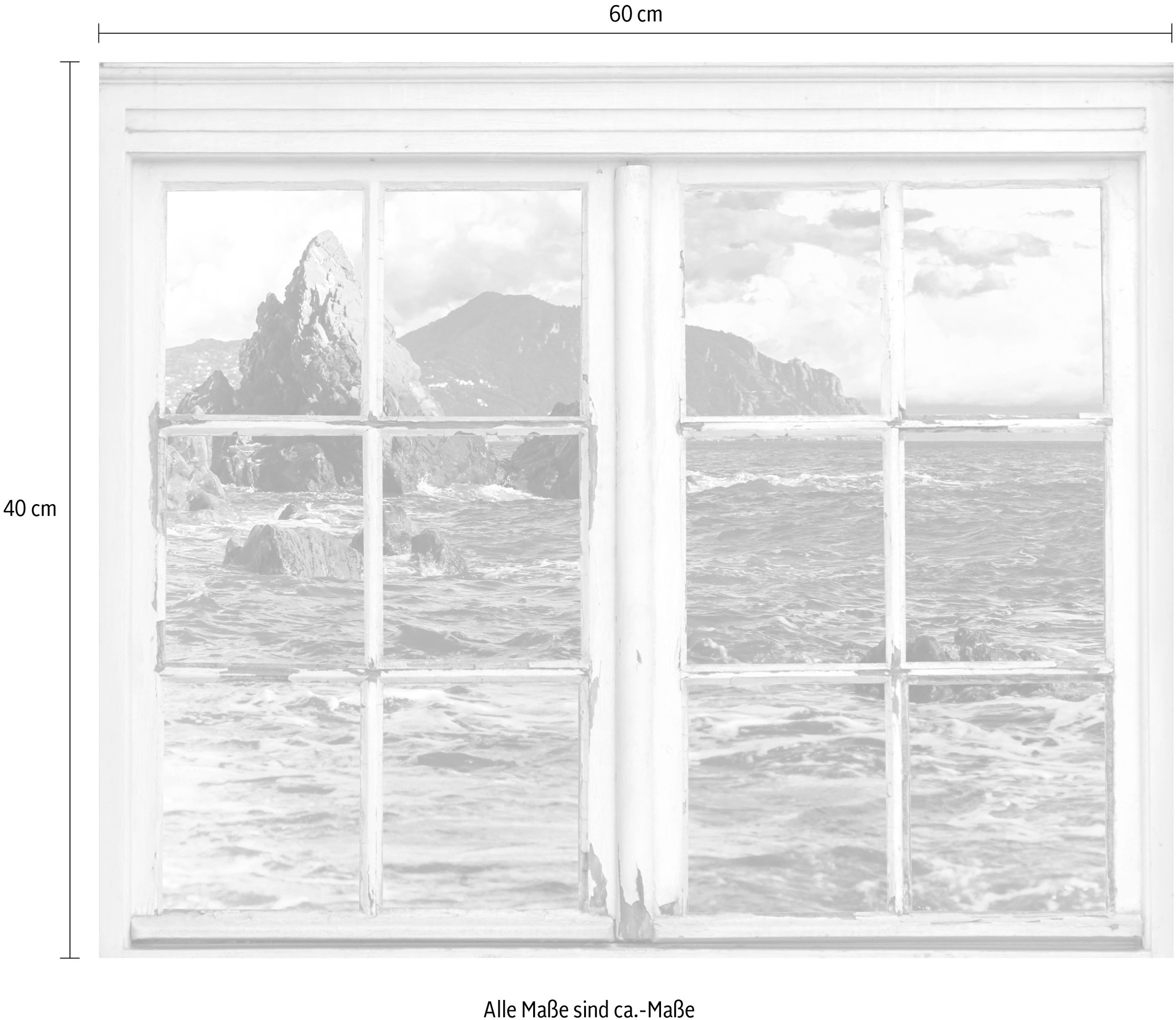 queence Wandsticker »Küste«, Wandsticker, Wandbild, selbstklebend, 3D, Fenster