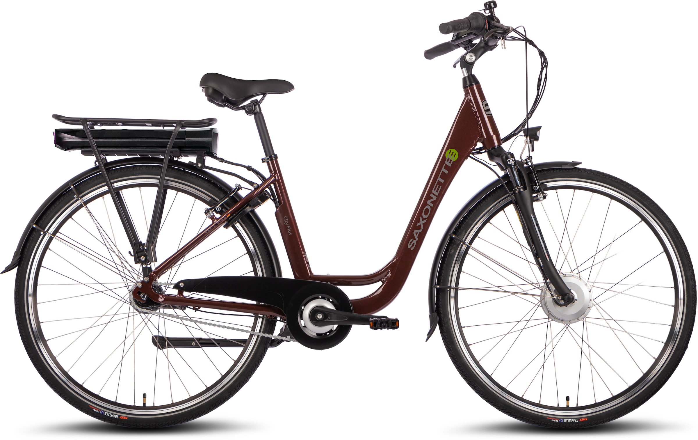 SAXONETTE E-Bike »City Plus«, 7 Gang, Frontmotor 250 W, (mit Akku-Ladegerät), Pedelec, Elektrofahrrad für Damen u. Herren, Cityrad, Rücktrittbremse