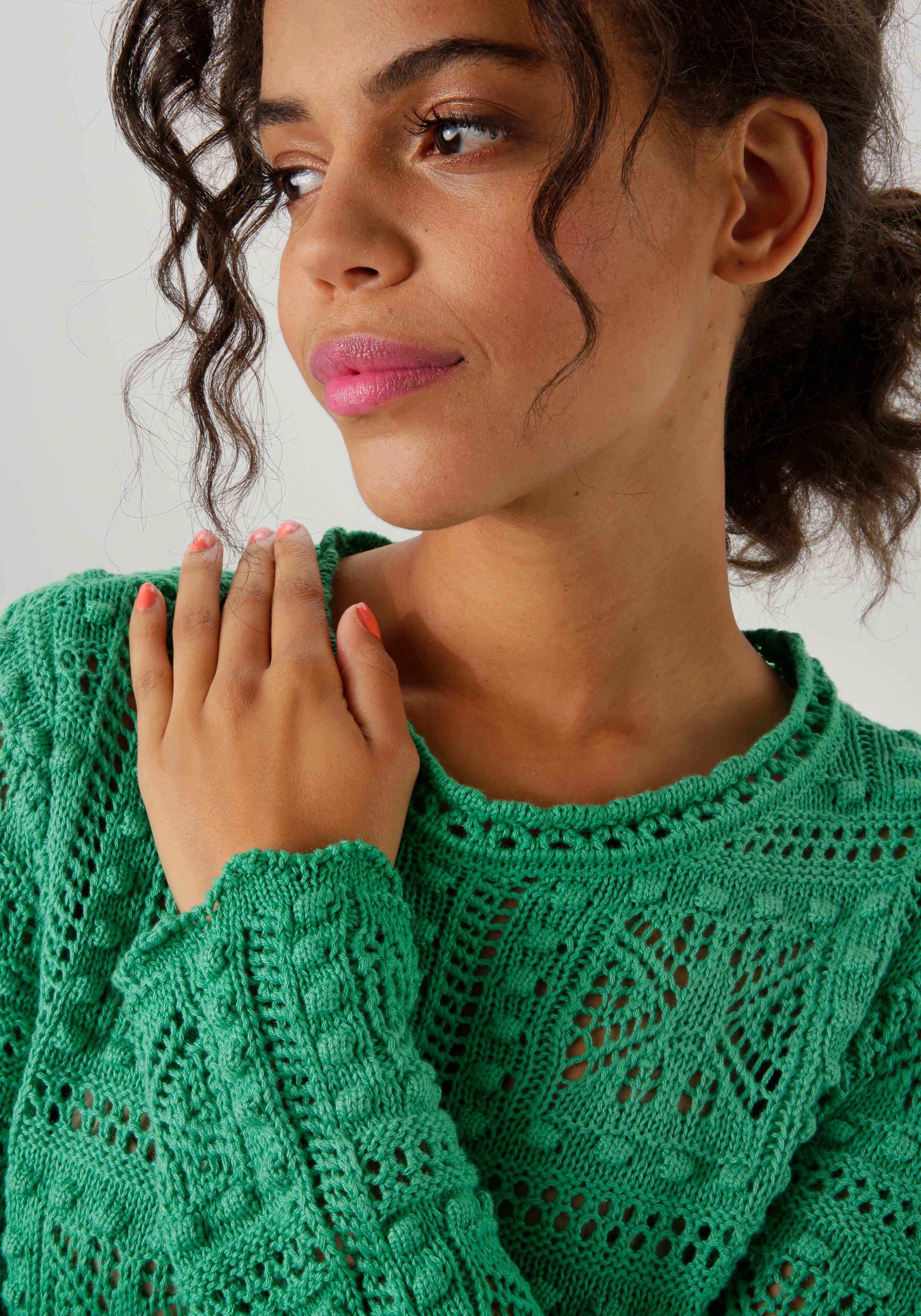 Thumbnail - Aniston CASUAL Strickpullover im attraktiven Ajour-Muster-Mix