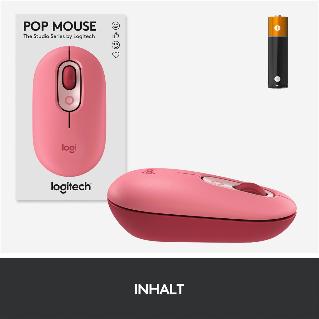 Logitech Maus »POP Mouse with emoji«, kabellos