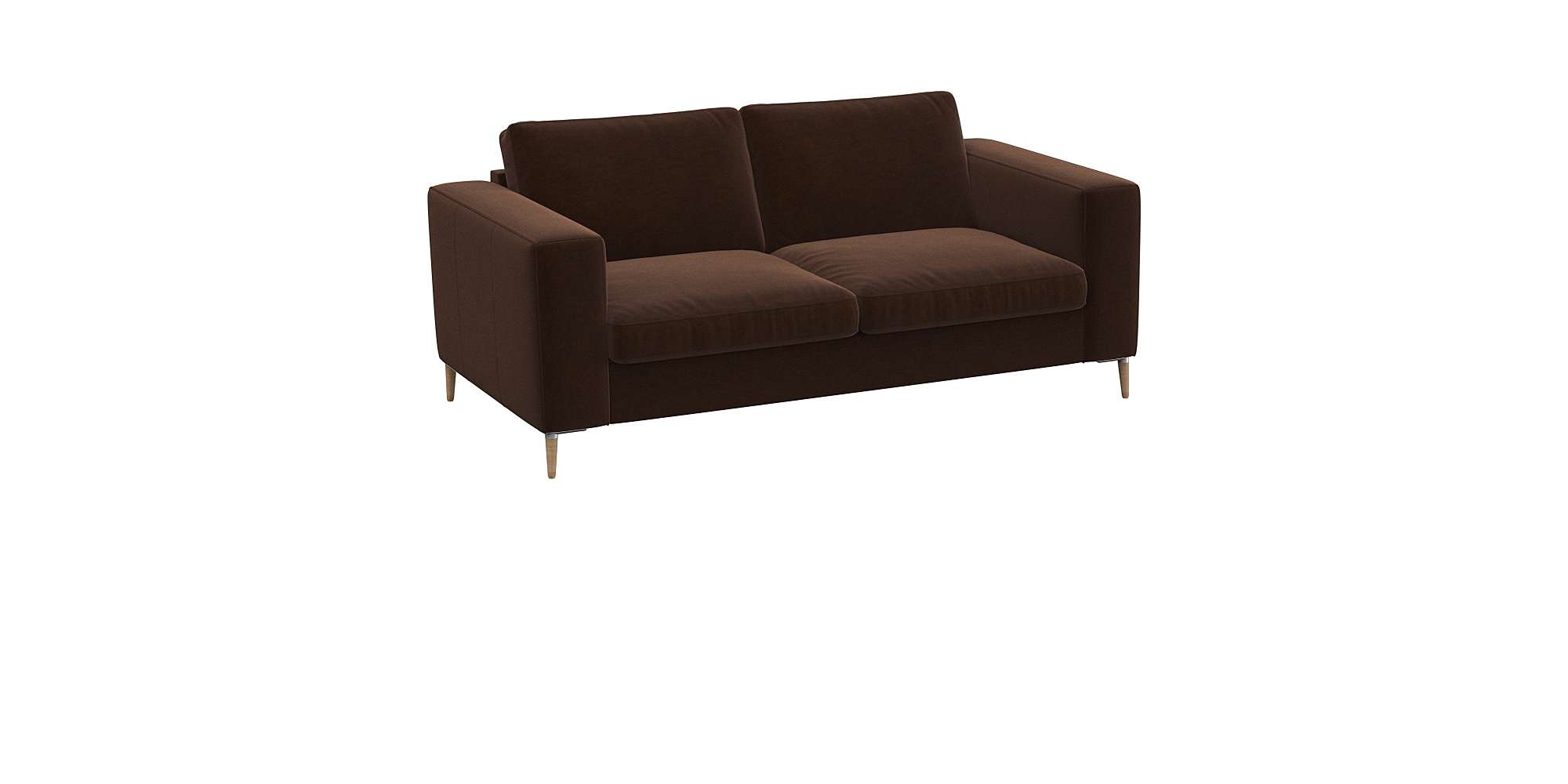 FLEXLUX 2-Sitzer »Fiore Designsofa, bequem und komfortabel durch hochwertigen Sitzaufbau«, breite Armlehnen, Kaltschaum, Füße Alu+ Eiche
