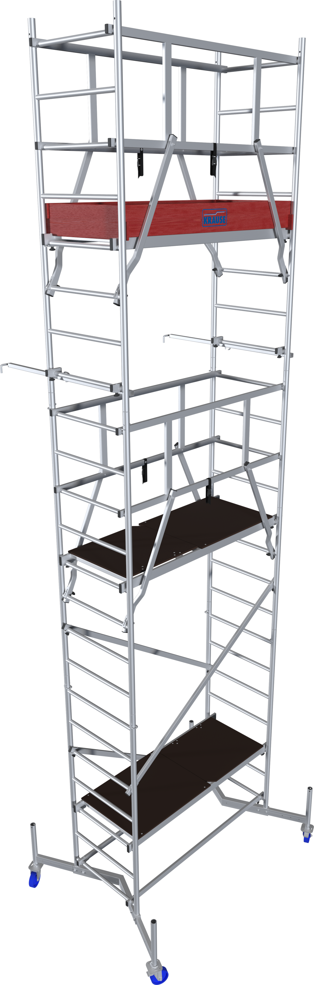 KRAUSE "ClimTec System" Set, Komplettgerüst inkl. 1 Aufstockung, 2 Aufstockung + Fahrrollensatz