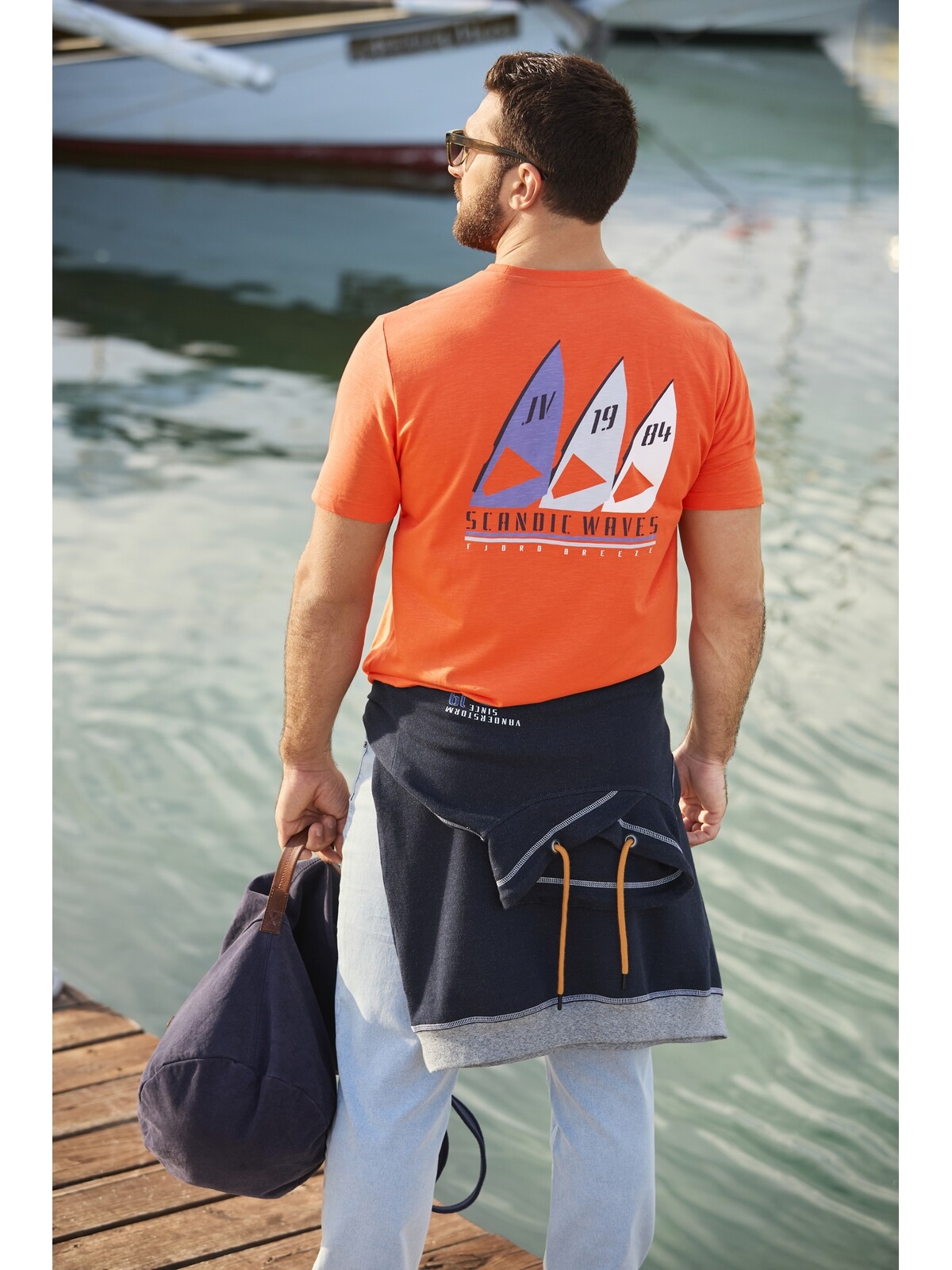 Jan Vanderstorm Rundhalsshirt »T-Shirt GARMANN«, (1 tlg.), mit Segelaufdruck
