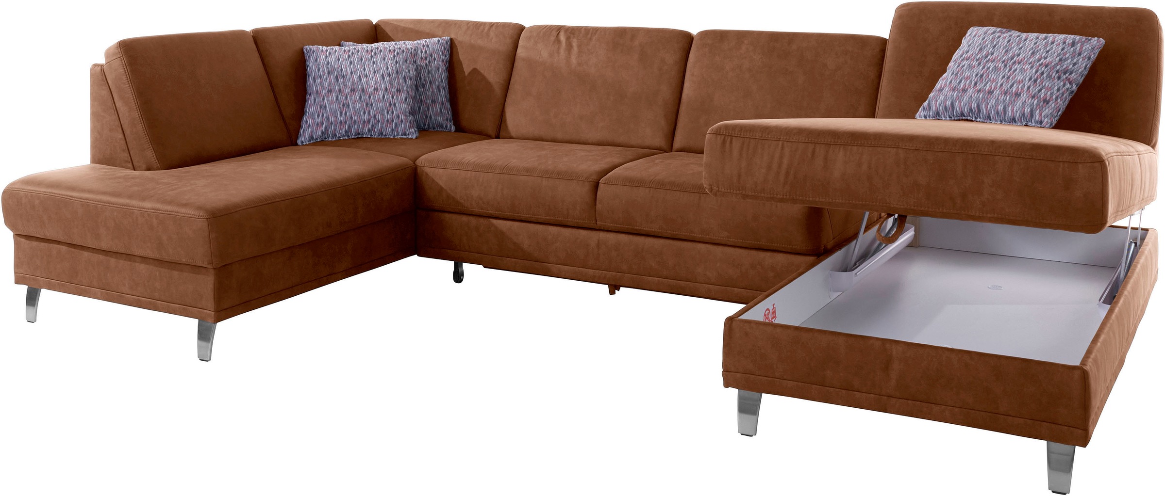 sit&more Wohnlandschaft »Clio U-Form«, wahlweise mit Bettfunktion und Bettkasten, inklusive Federkern