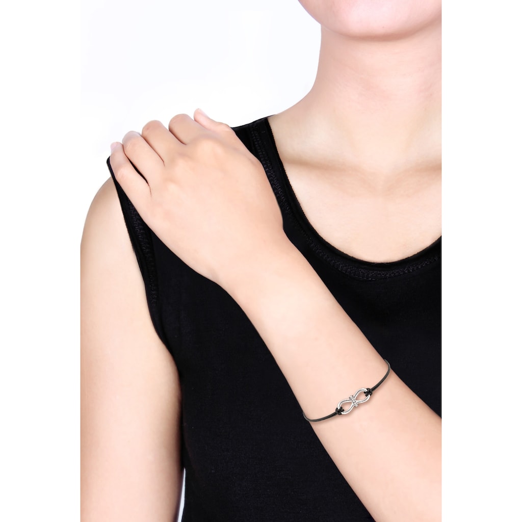 Elli Armband »Leder Infinity Kristalle Silber«