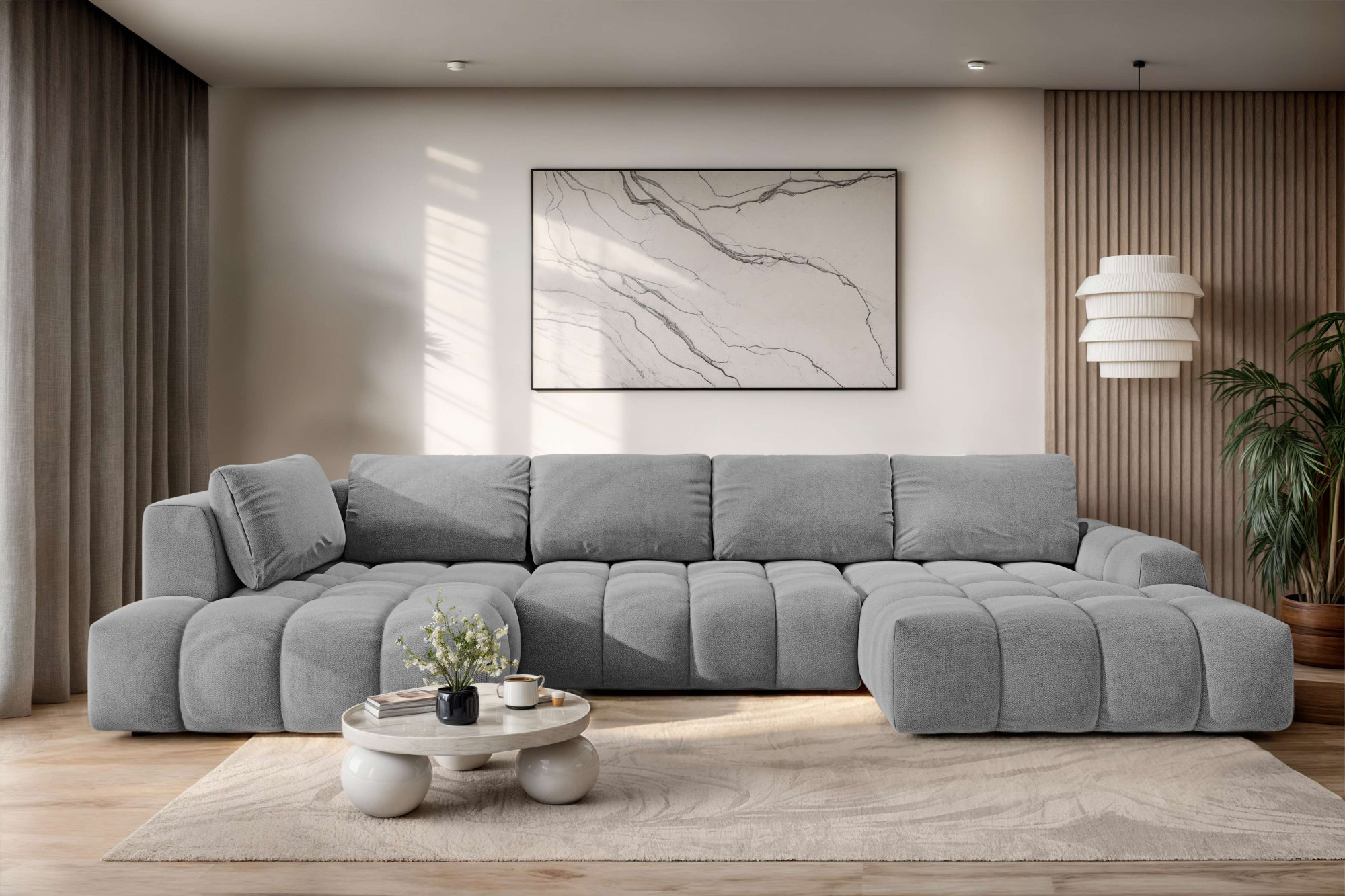 OTTO home Wohnlandschaft "AZITA U-Form, Breite 363 cm - OTTO. Verlässliche Qualität." wahlweise als Schlafsofa mit Bettkasten, Bubble-Optik