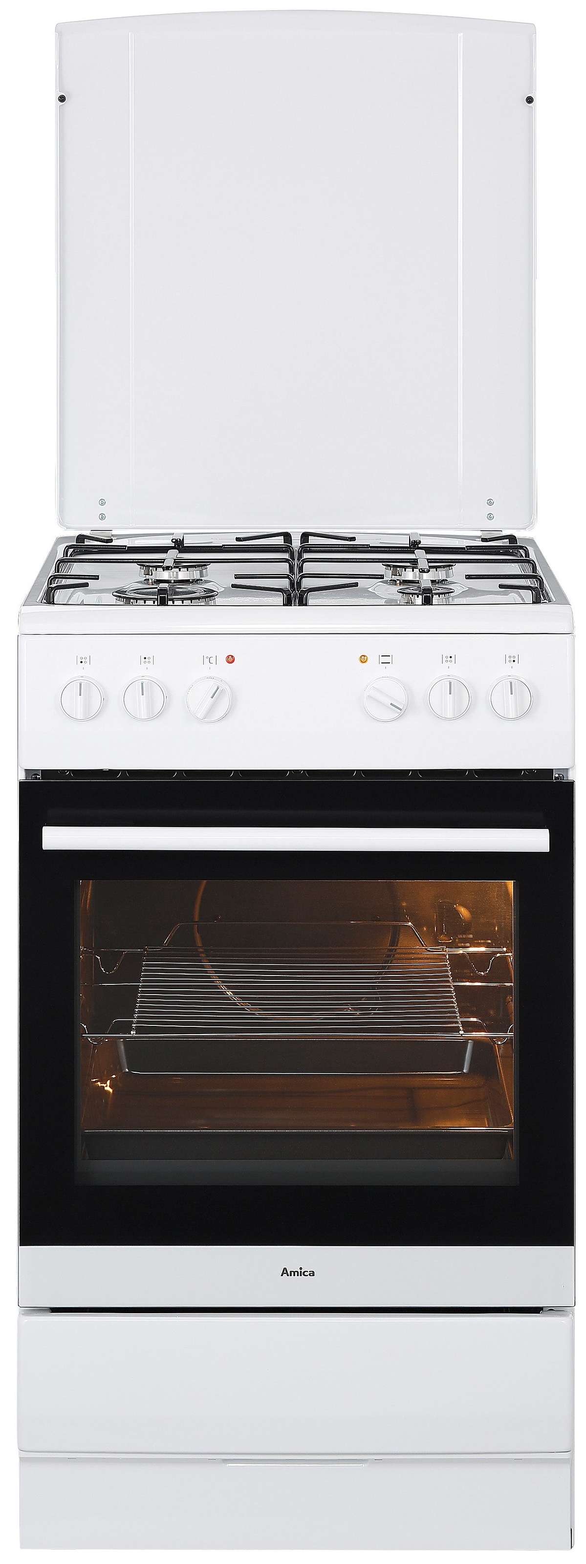 AMICA Gas-Standherd "SHEG 11557 W", weiß, Herdsets, Zuverlässiger Kochkomfort für den täglichen Küchengebrauch
