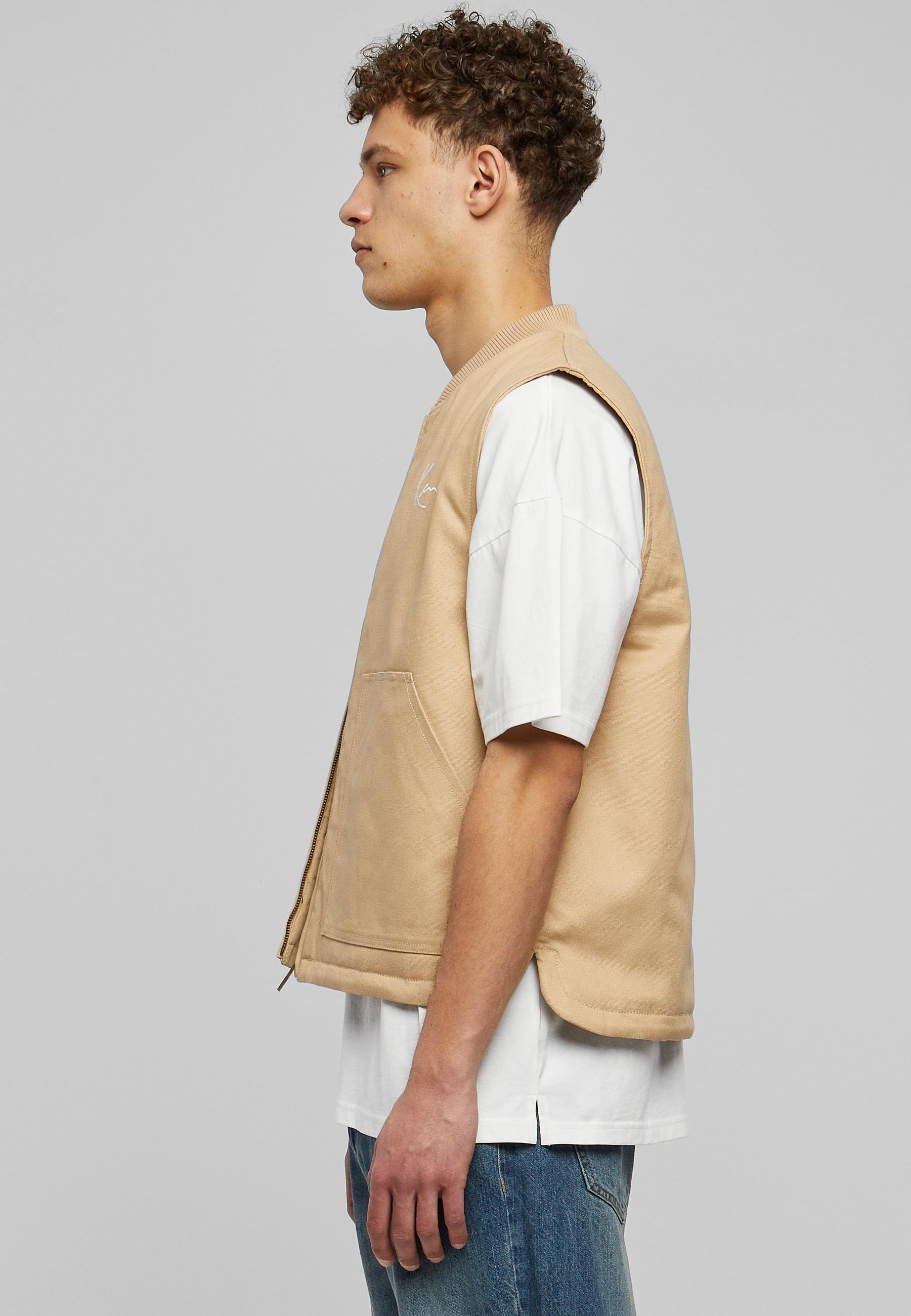 Karl Kani Steppweste »Karl Kani Herren KM231-044-1 KK Chest Signature Vest sand«, (1 tlg.)