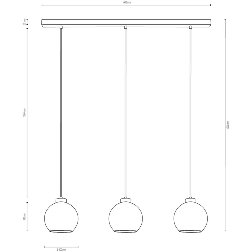 BRITOP LIGHTING Pendelleuchte »LAGUNA«, 3 flammig-flammig