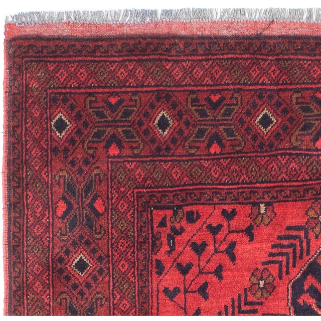 morgenland Orientteppich »Afghan - Kunduz - 146 x 104 cm - dunkelrot«,  rechteckig, Wohnzimmer, Handgeknüpft, Einzelstück mit Zertifikat kaufen |  BAUR