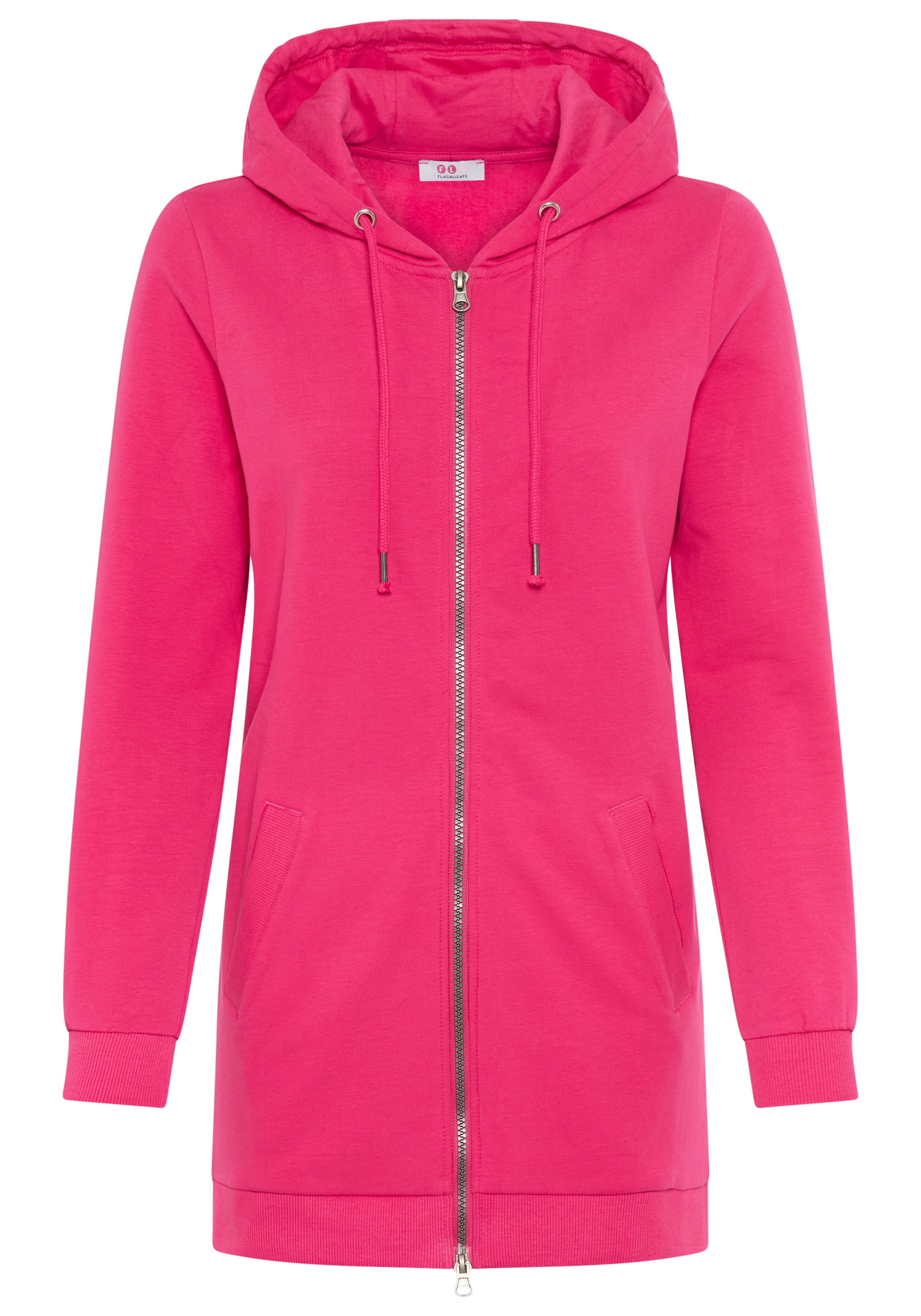 Flashlights Sweatjacke in langer Form mit Zipper