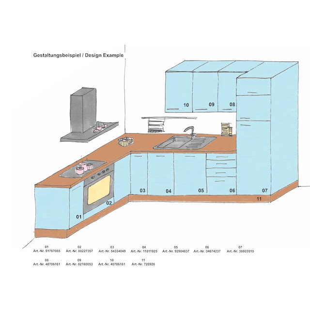 | Vollauszug Funktion cm, BAUR »Cara«, OPTIFIT Unterschrank Breite Soft-Close- 30 und mit