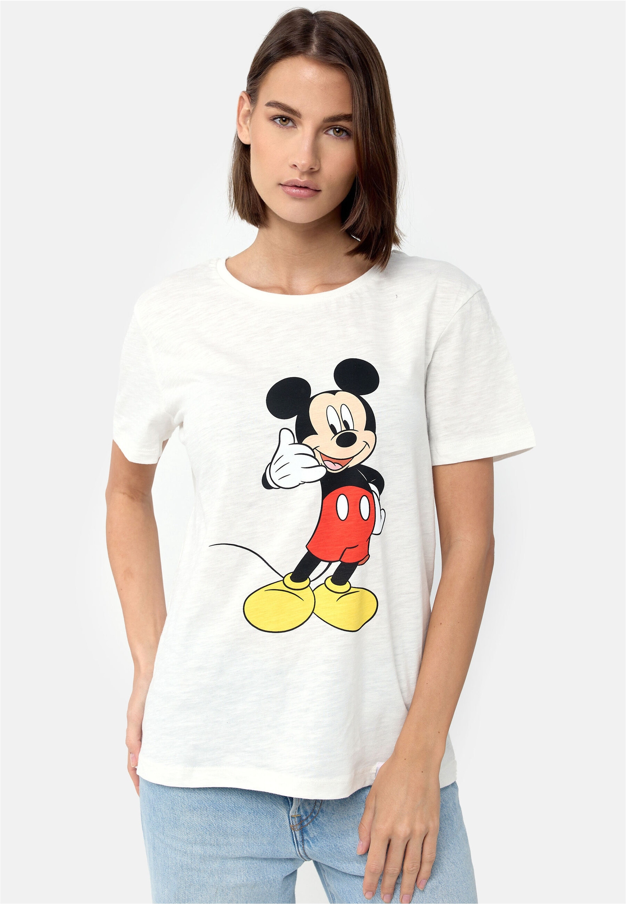 Recovered T-Shirt "Mickey Mouse Phone", mit niedlichem Frontprint günstig online kaufen