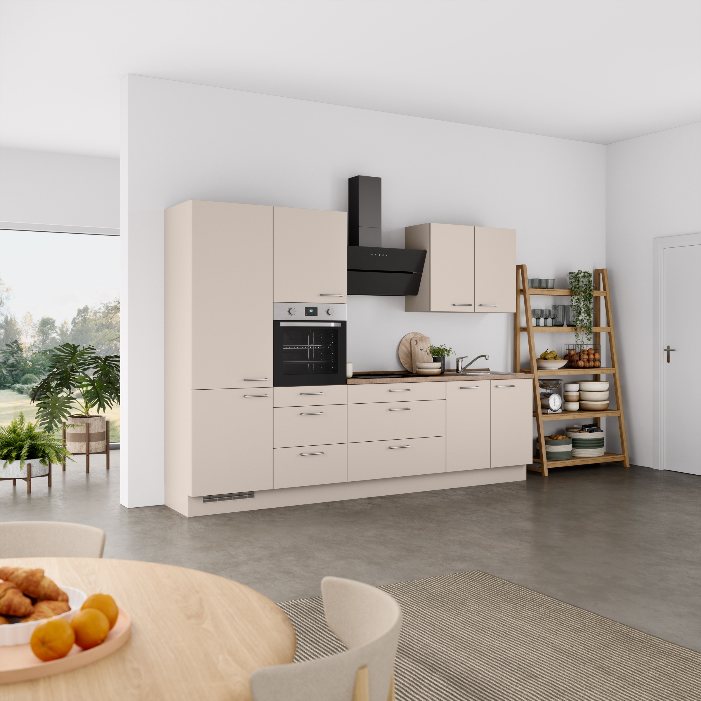 nobilia® Küchenzeile »"Laser II"«, vormontiert, Ausrichtung wählbar, Breite 300 cm, wahlw. mit E-Geräten