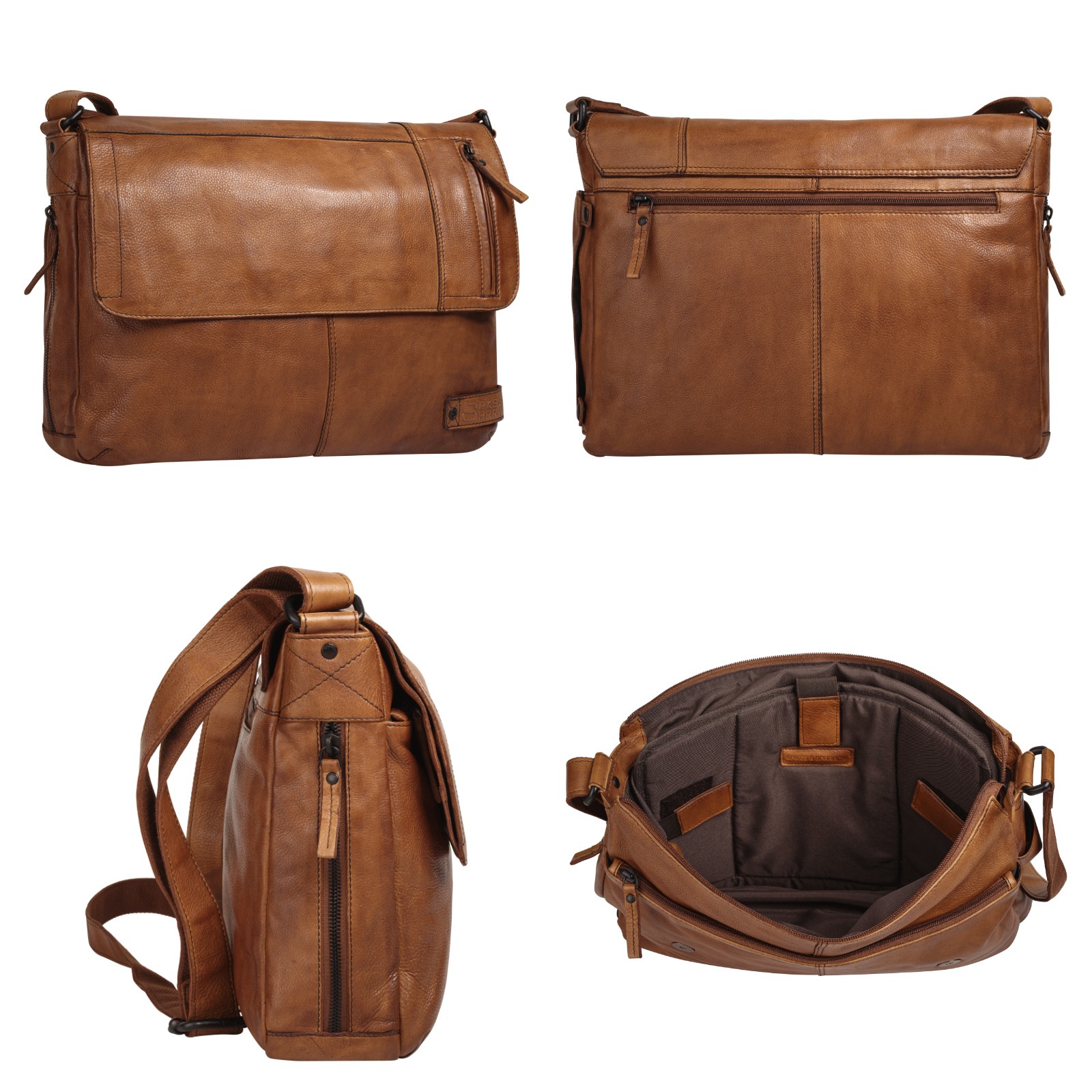 Spikes & Sparrow Messenger Bag, echt Leder