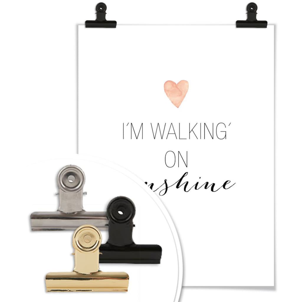 Wall-Art Poster »walking on sunshine«, Schriftzug, (1 St.)