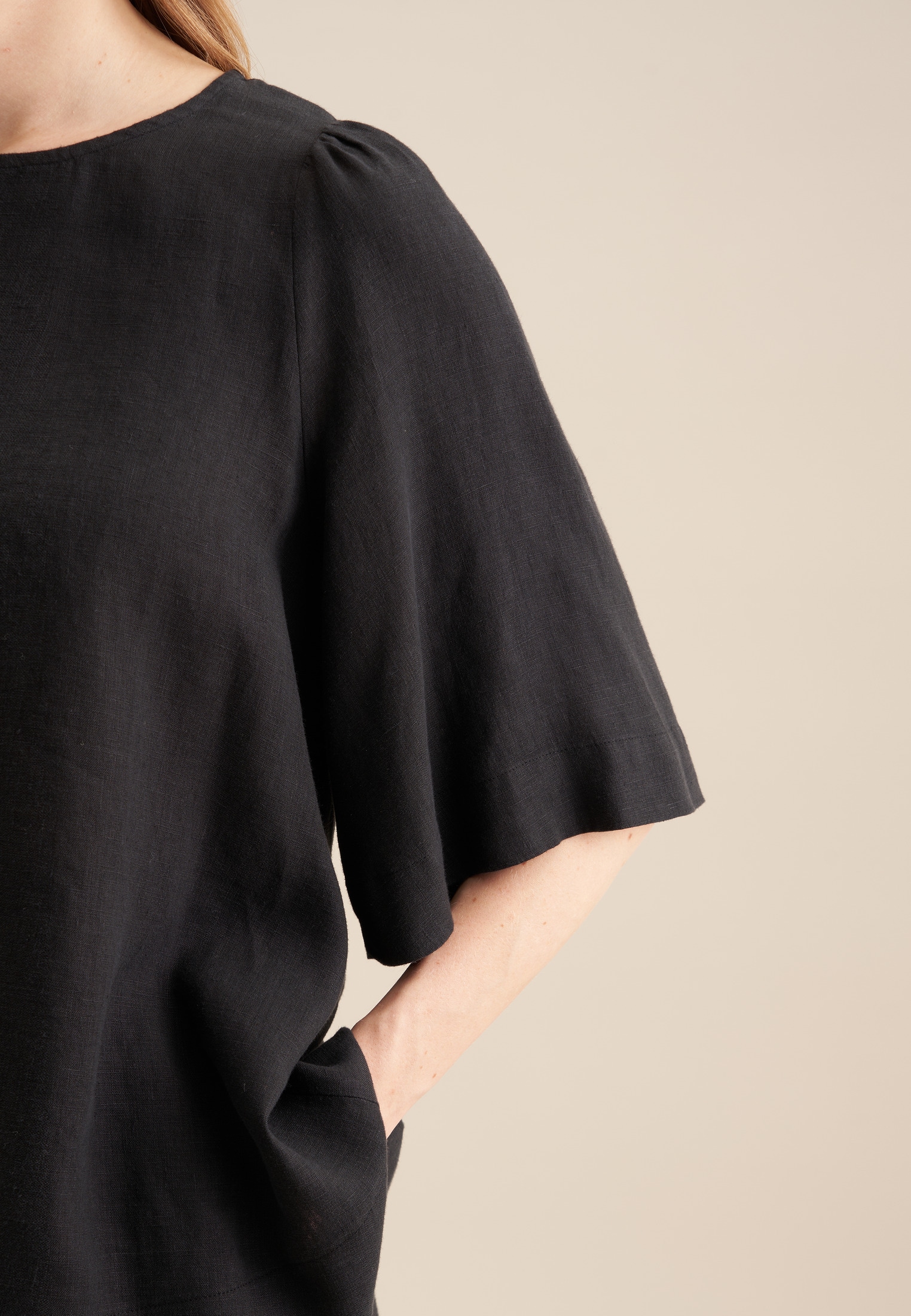 seidensticker Shirtbluse »Schwarze Rose«, Kurzarm Rundhals Uni