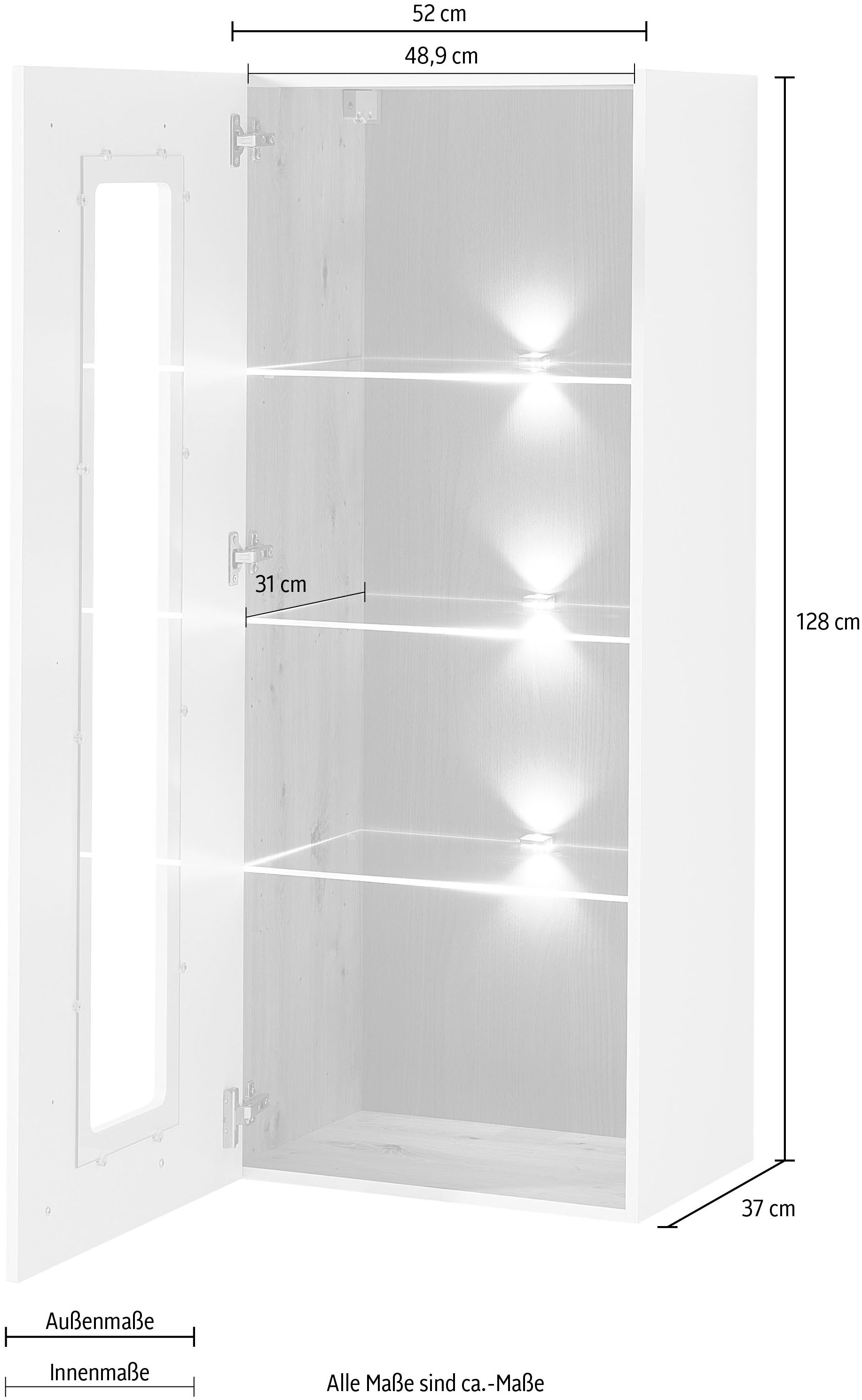 Innostyle Hängevitrine »Loft Two«, mit Soft-Close-Funktion