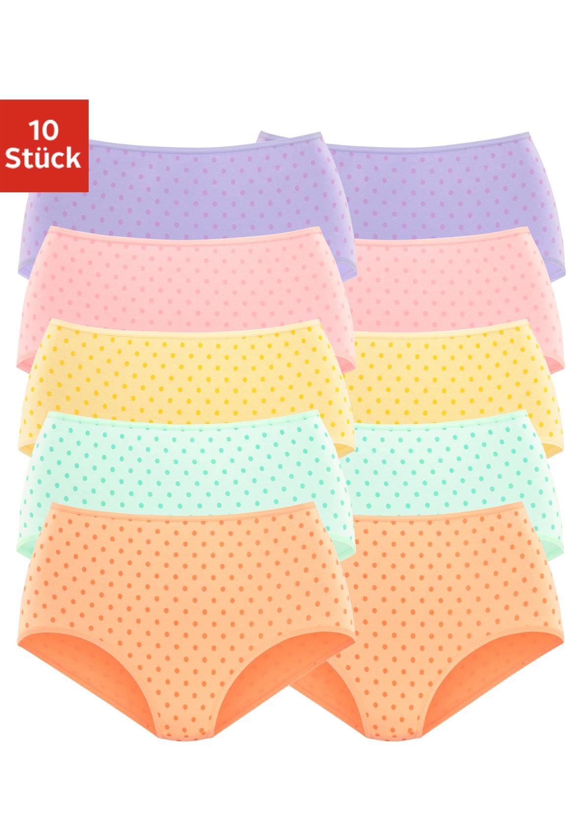 petite fleur by Lascana Taillenslip 10er-Pack, aus elastischer Baumwolle