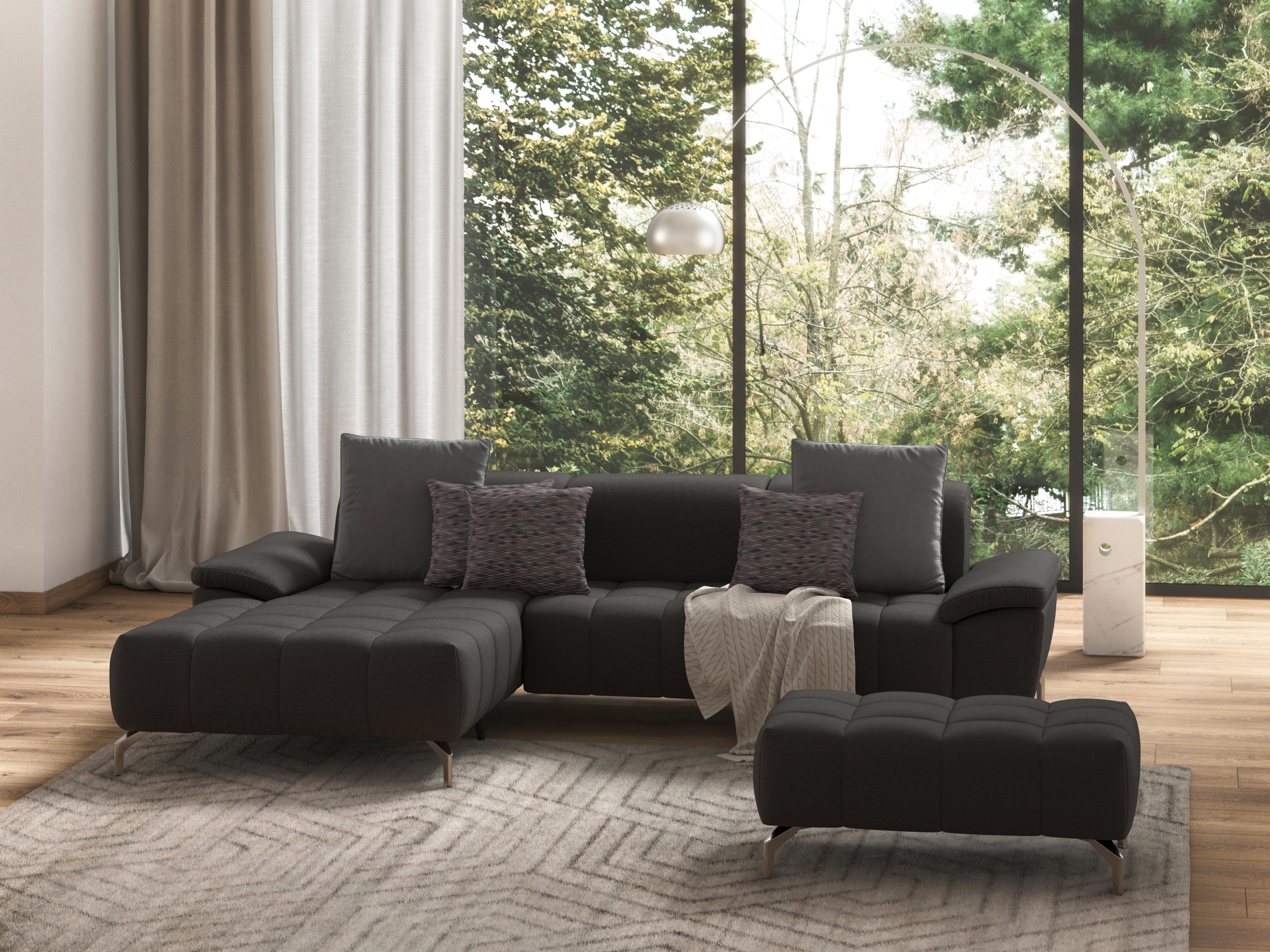 sit&more Ecksofa "Cool L-Form" wahlweise mit Kopfteilverstellung und Vorziehsitz, motorisch