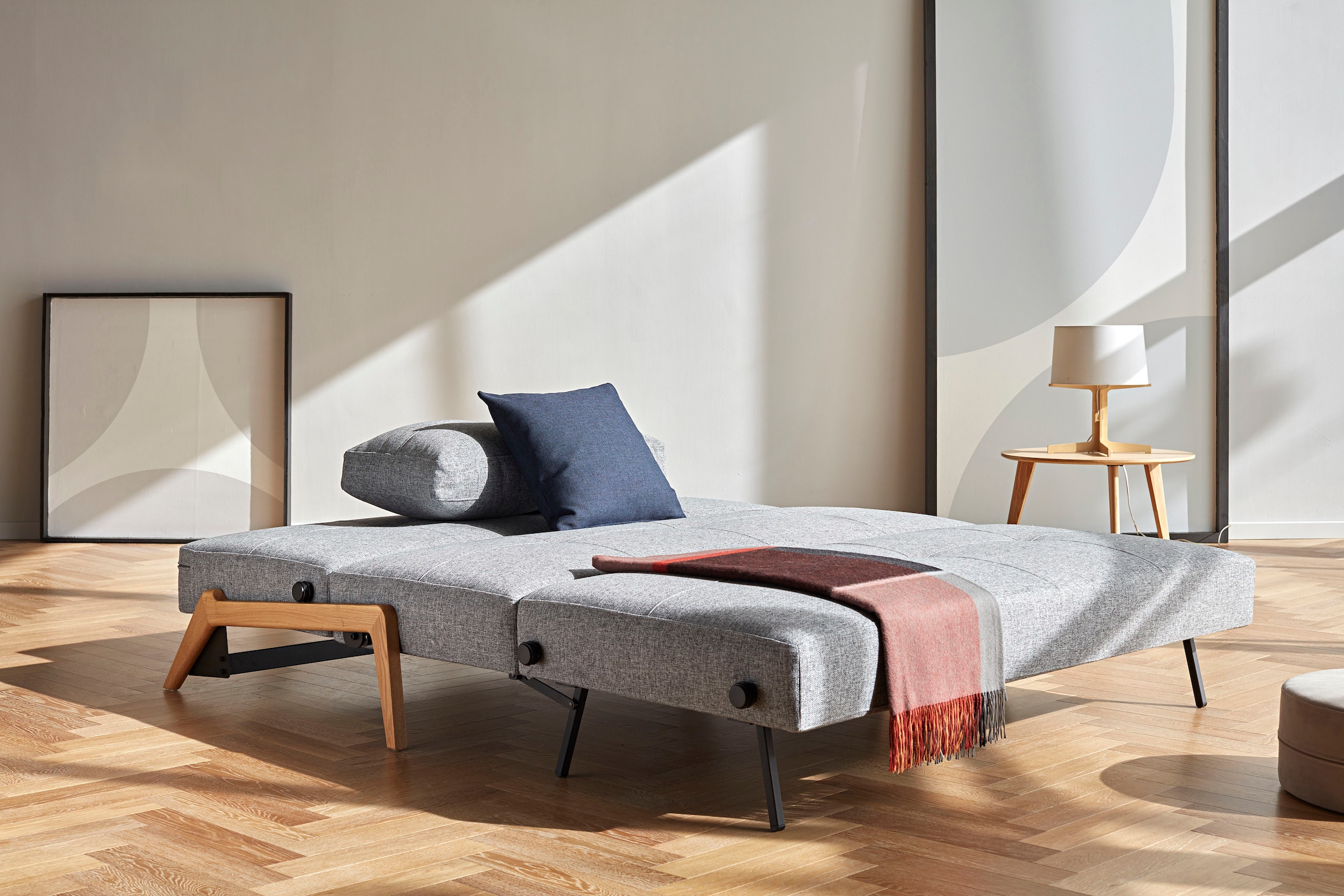 INNOVATION LIVING ™ Schlafsofa »Cubed«, Kompaktes Klappsofa mit Füßen aus  Eiche bestellen | BAUR