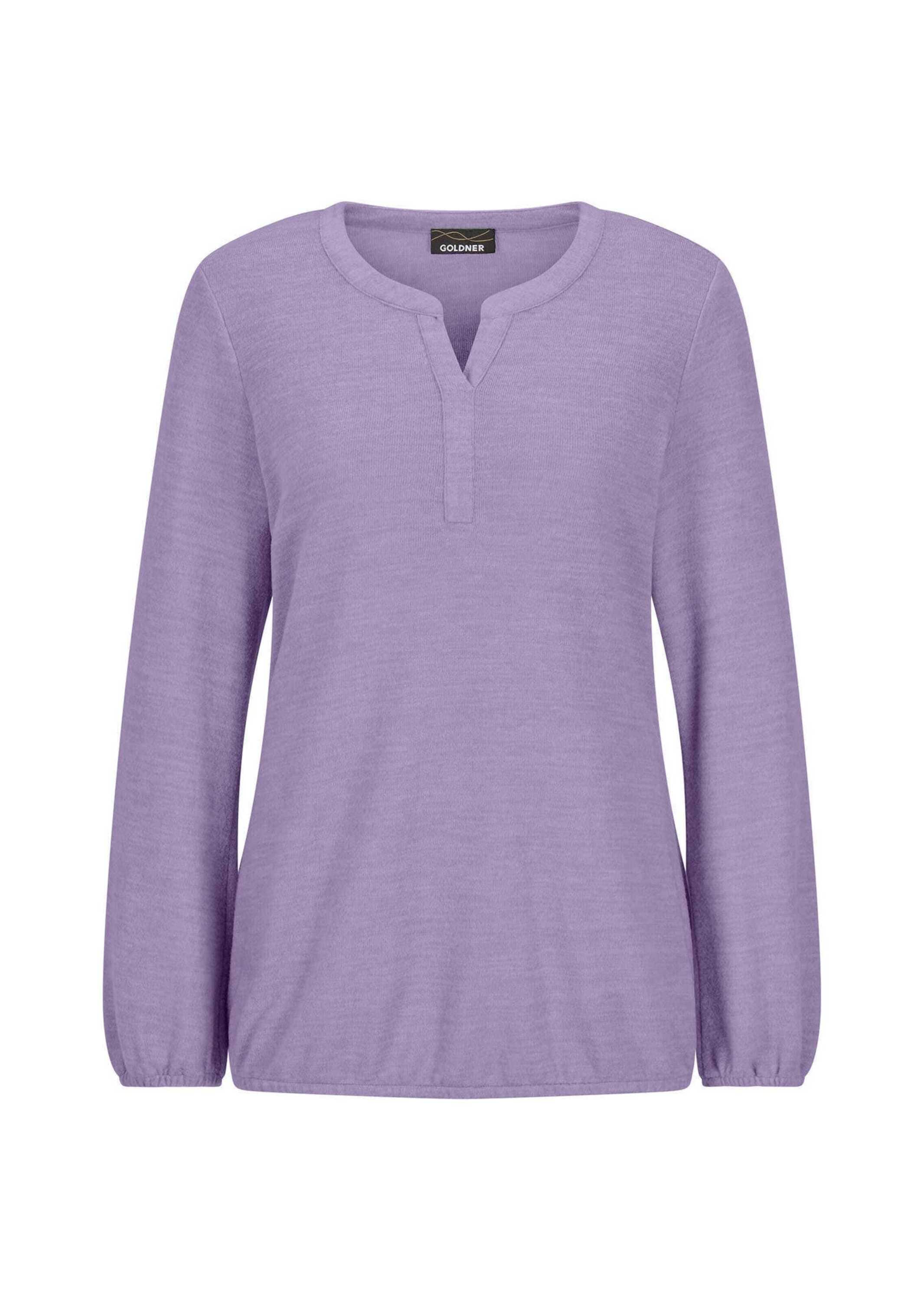 GOLDNER "Elegante Bluse mit Zierblende, Rundhals" Gummibündchen