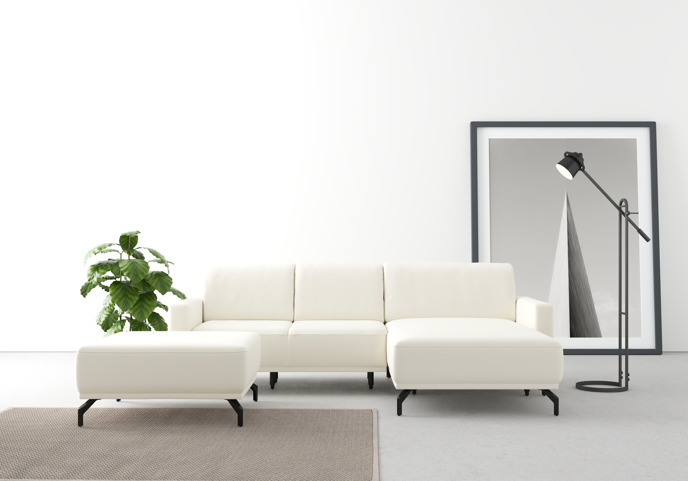 Ecksofa SIT & MORE "Bailando L-Form", beige (creme), B:251cm H:84cm T:163cm, Sofas, Ecksofa, wahlweise mit Kopfteilverstellung und Vorziehsitz, motorisch 10