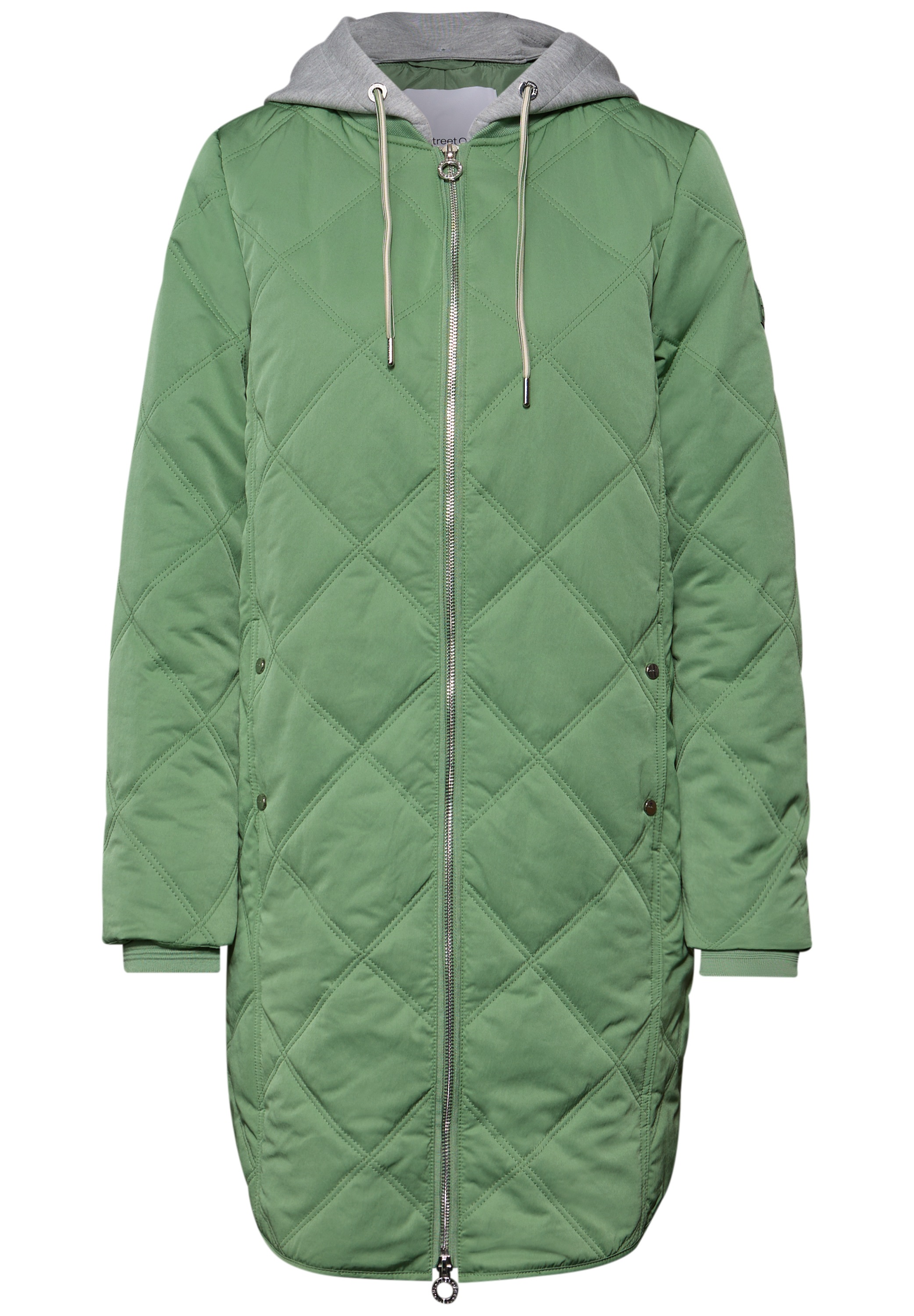 Steppjacke STREET ONE, Damen, Gr. 36, mint breeze, Stoff, Obermaterial: 55% Polyester, 45% Polyamid; Futter: 100% Polyester; Füllung: 100% Polyester; Kapuze: 72% Polyester, 22% Viskose, 6% Elasthan, unifarben, normal ca. Mitte Oberschenkel, ohne Ausschnit 3