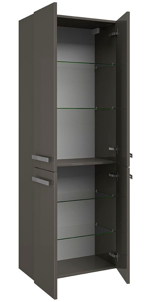 Saphir Hochschrank »Serie 4005 Badschrank 60 cm breit, mit 4 Türen, 4 Glas-Einlegeböden«, Badezimmer-Hochschrank inkl. Türdämpfer, 168 cm hoch, 33 cm tief