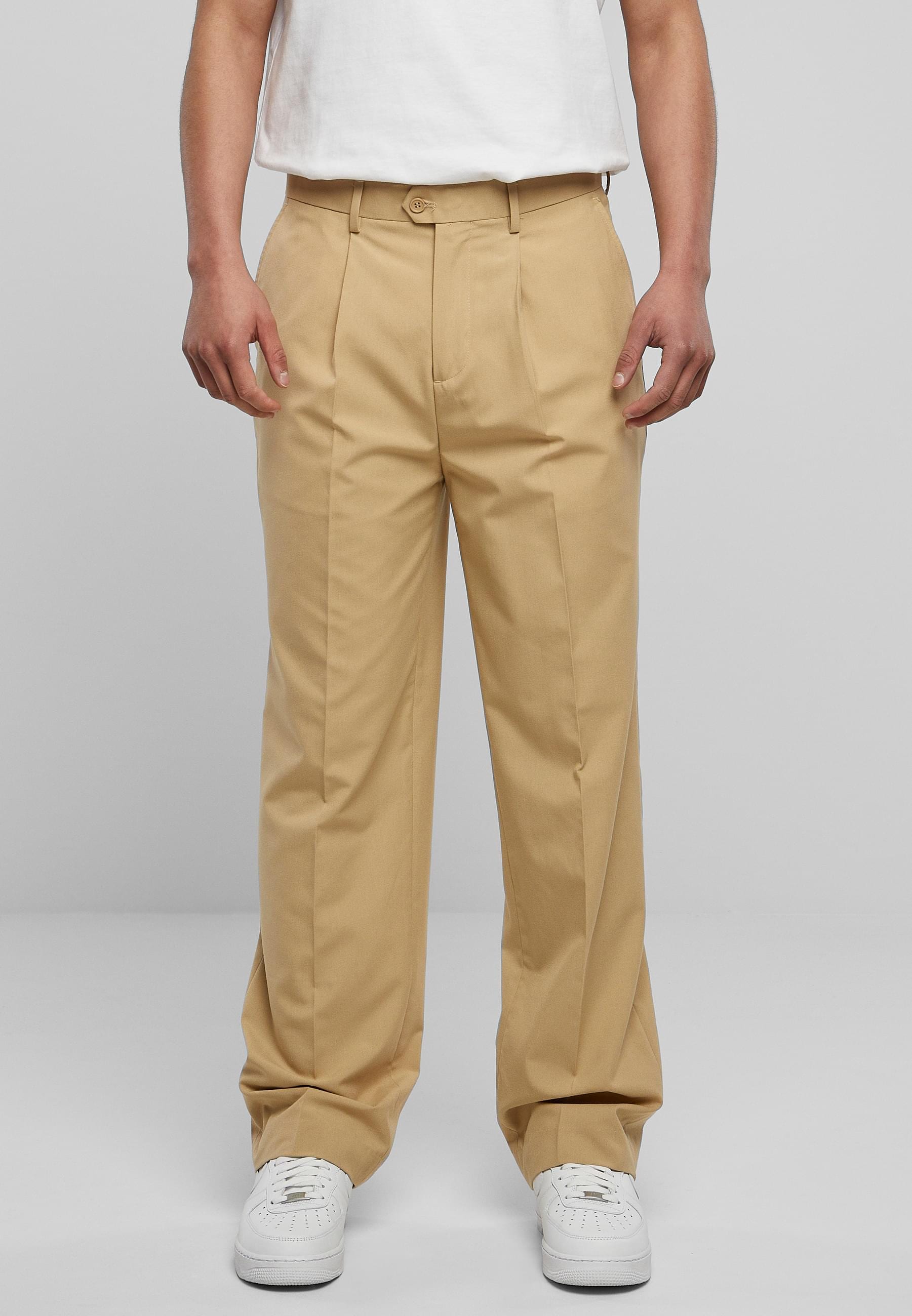URBAN CLASSICS Stoffhose »Urban Classics Herren Straight Pleat-Front Trousers«, (1 tlg.)