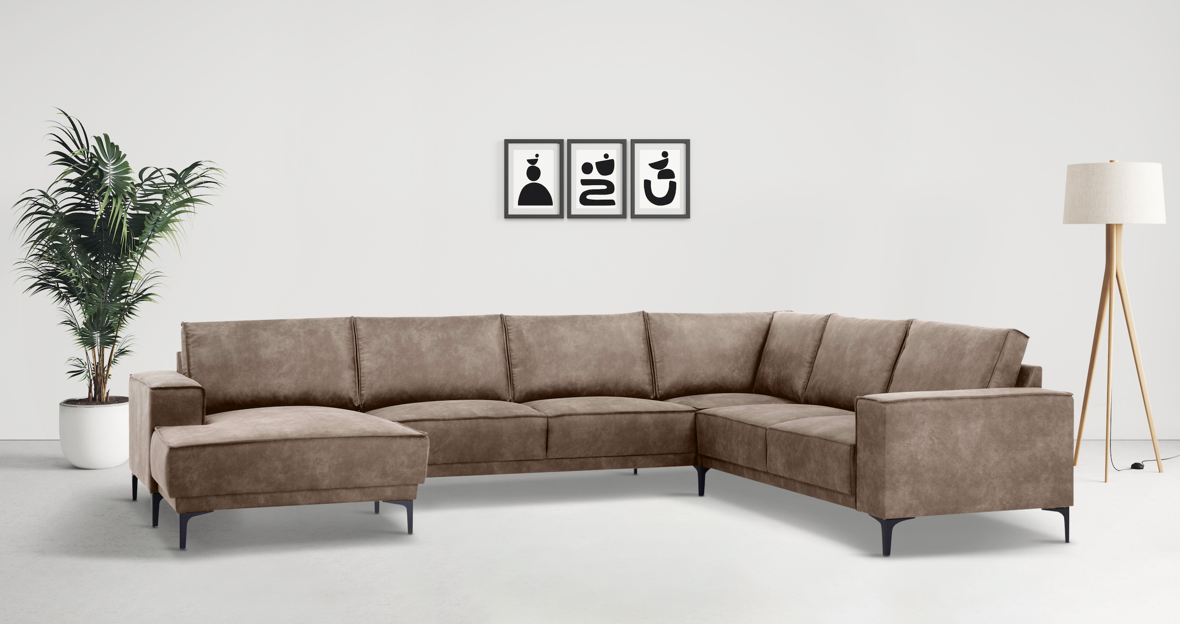 OTTO home Wohnlandschaft "XXL Sofa Oland, Struktur, Flachgewebe, Luxus-Micr günstig online kaufen