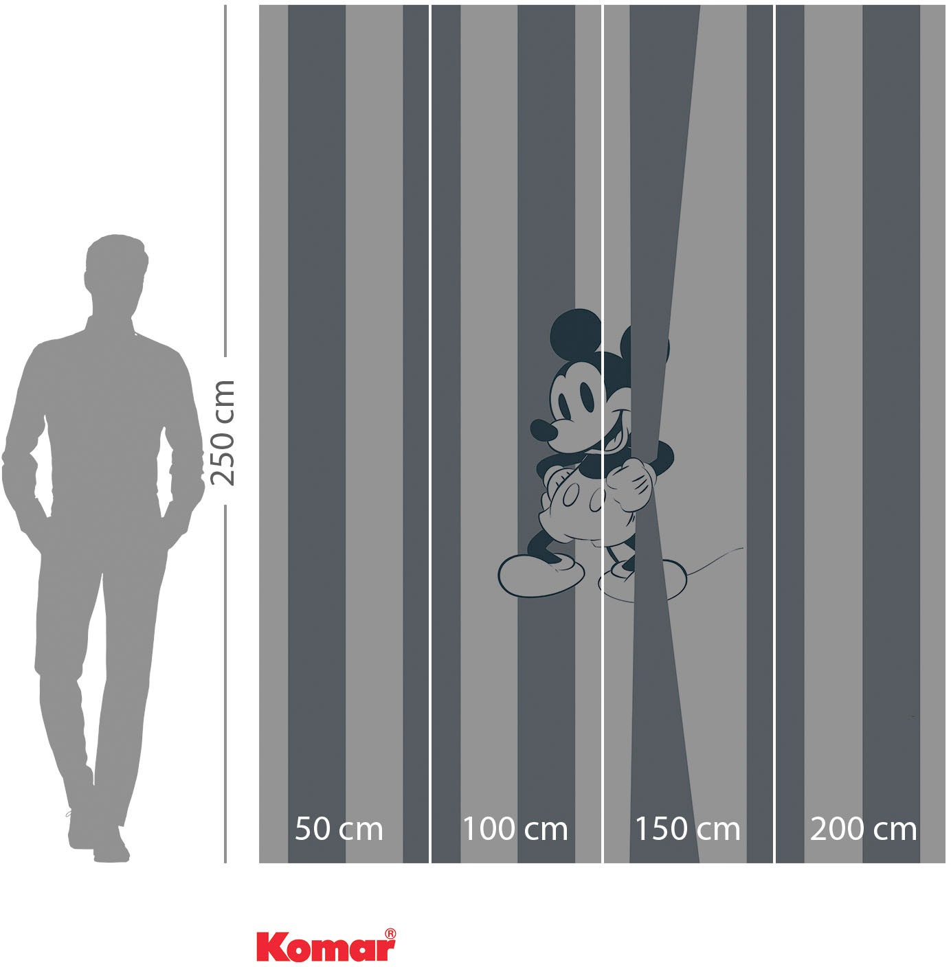 Komar Vliestapete »Digitaldruck Vlies -  Mickey Offbeat - Größe 200 x 250 cm« bedruckt glatt Kinderzimmer