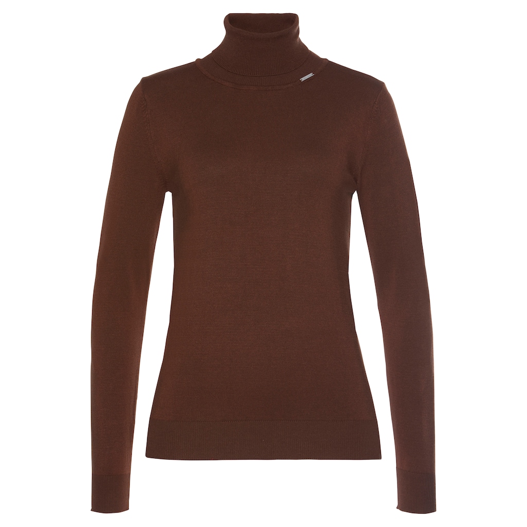 Bruno Banani Rollkragenpullover, mit Metalllogo-NEUE FARBEN