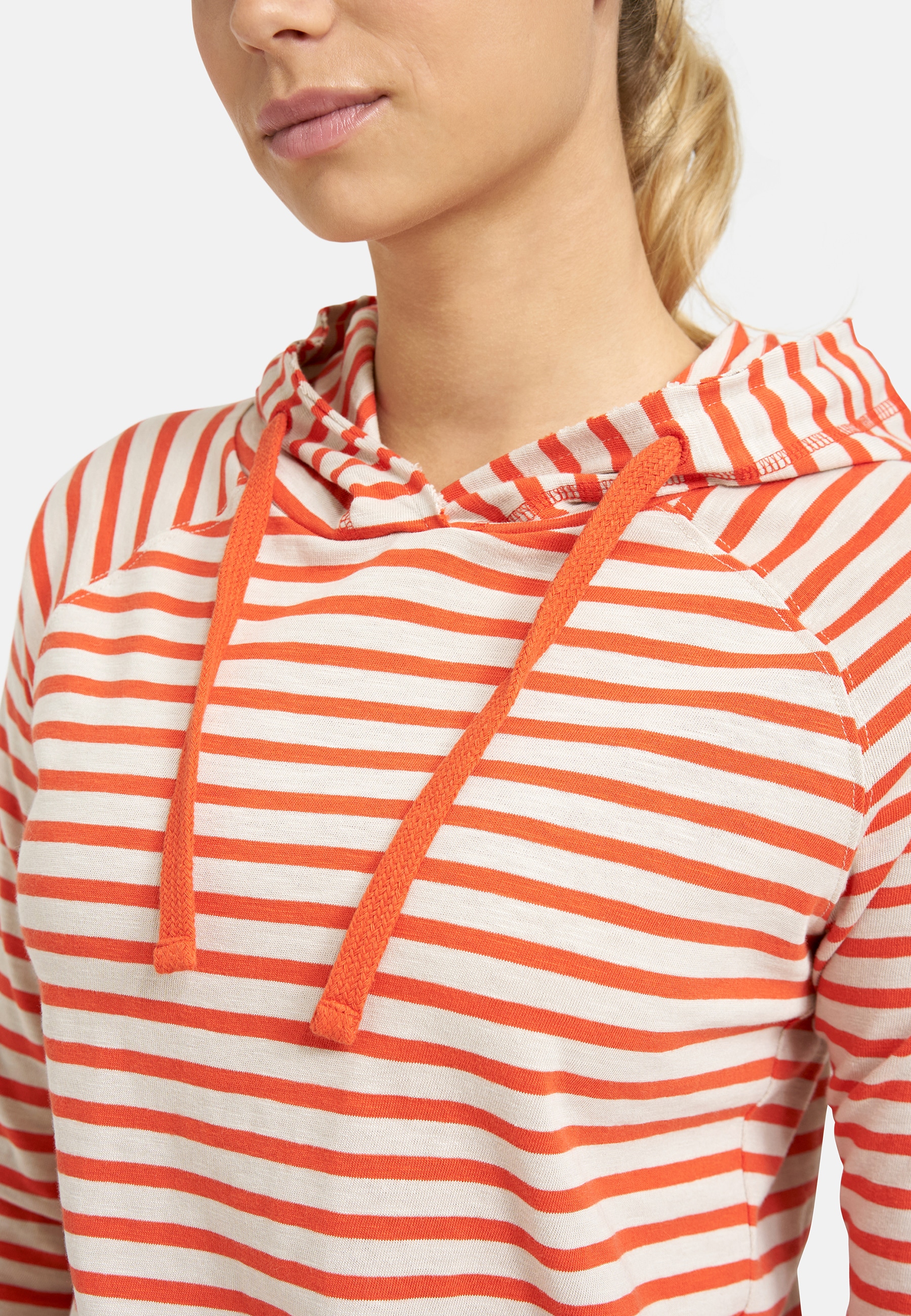 Smith & Soul Kapuzenshirt mit offenen Kanten am Saum