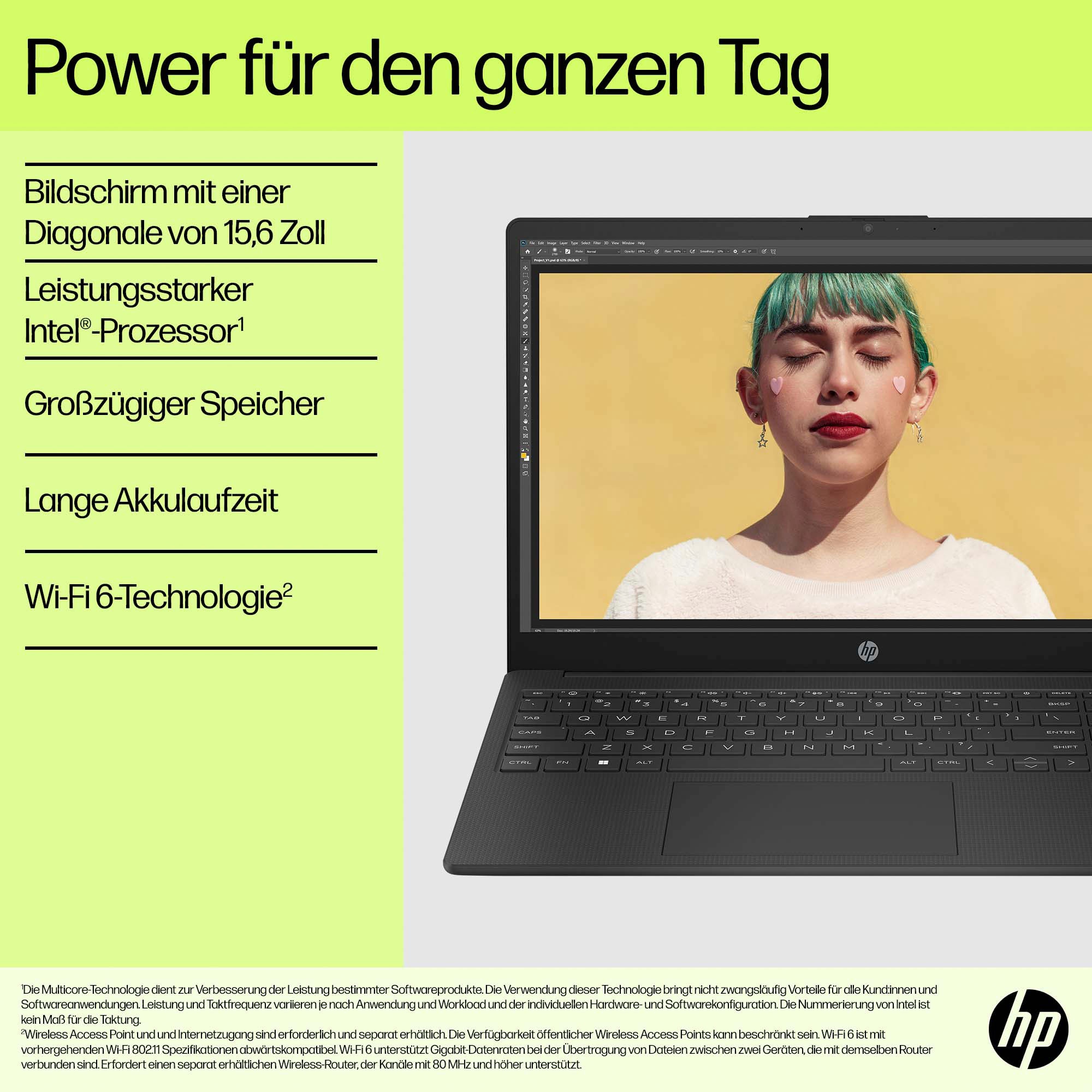HP Notebook »15-fd0215ng«, 39,6 cm, / 15,6 Zoll, Intel, Celeron, UHD  Graphics, 128 GB SSD | BAUR