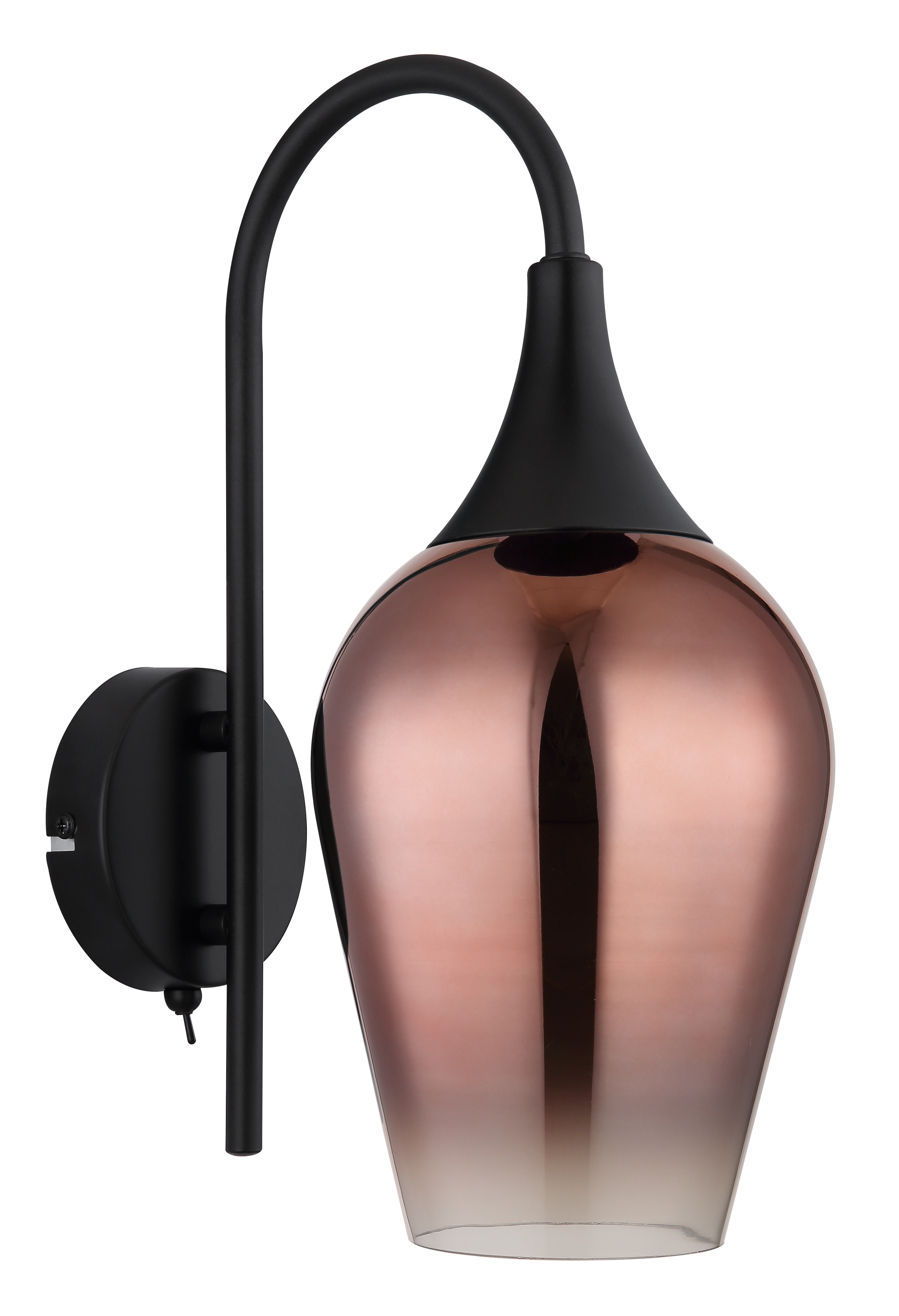 GLOBO LIGHTING Wandleuchte »LAVUS« E27 1 Stk. Wandlampe Glas kupferfarben klar verlaufend Lichtschein abwärts