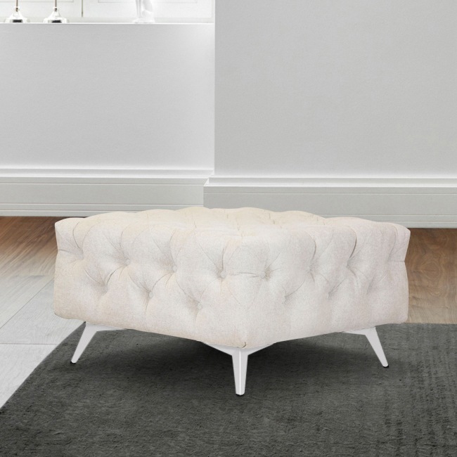 Leonique Polsterhocker »Amaury«, Chesterfield-Optik, Breite 80cm, Fußfarbe wählbar