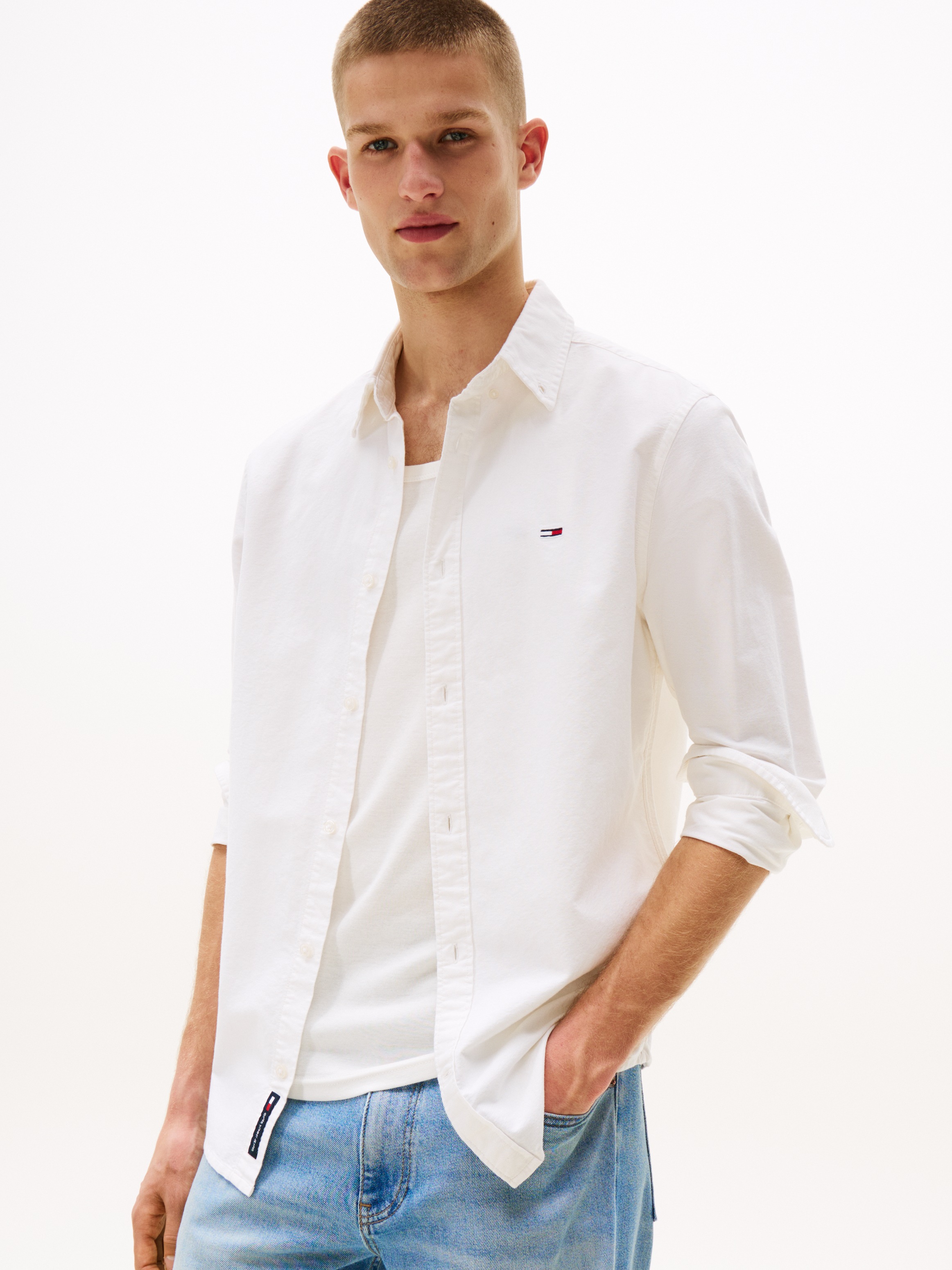 Tommy Jeans Langarmhemd "TJM REG OXFORD SHIRT EXT", Mit Rundhalsausschnitt günstig online kaufen