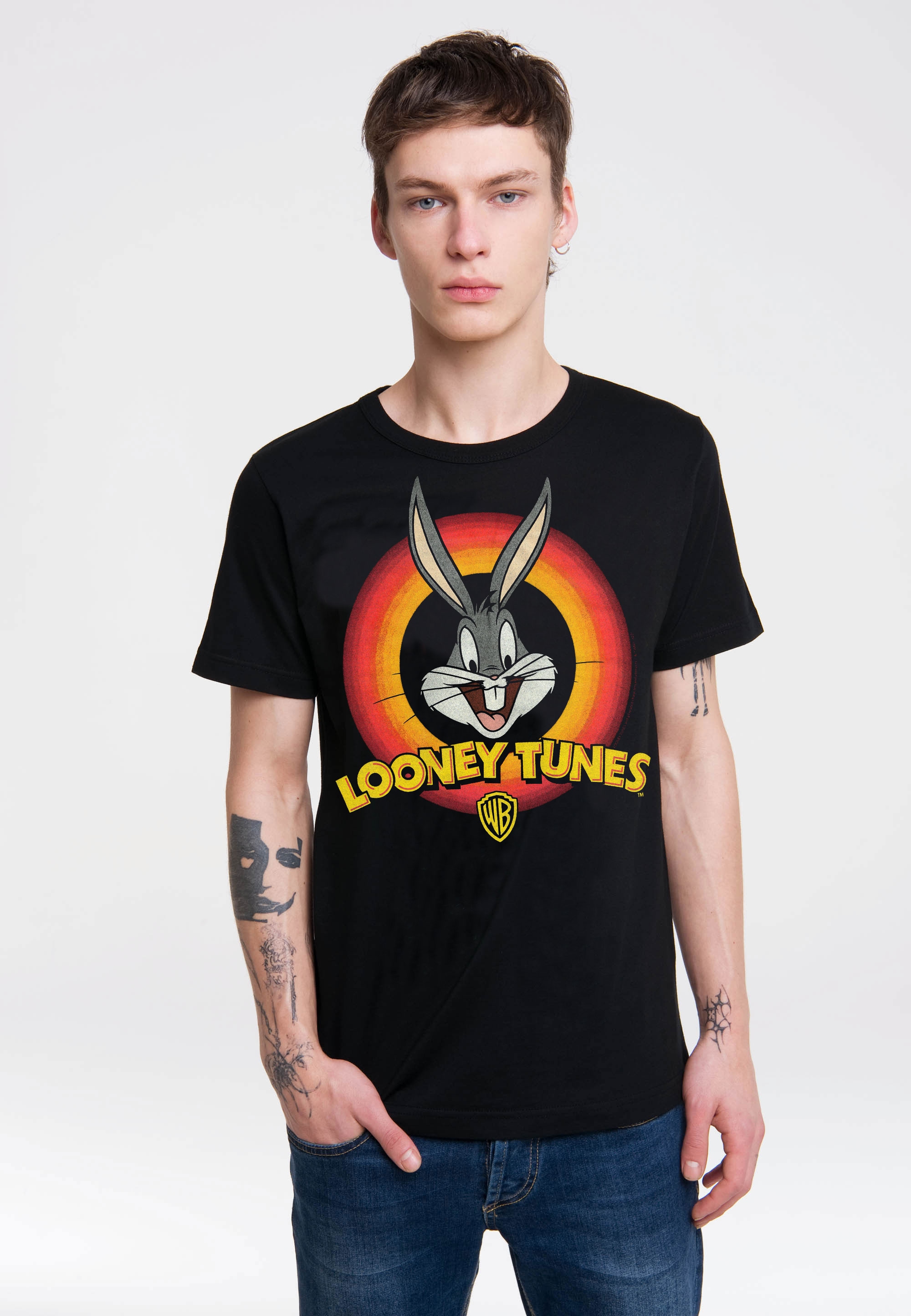 LOGOSHIRT T-Shirt "Looney Tunes - Bugs Bunny Logo", mit coolem Logo-Print günstig online kaufen