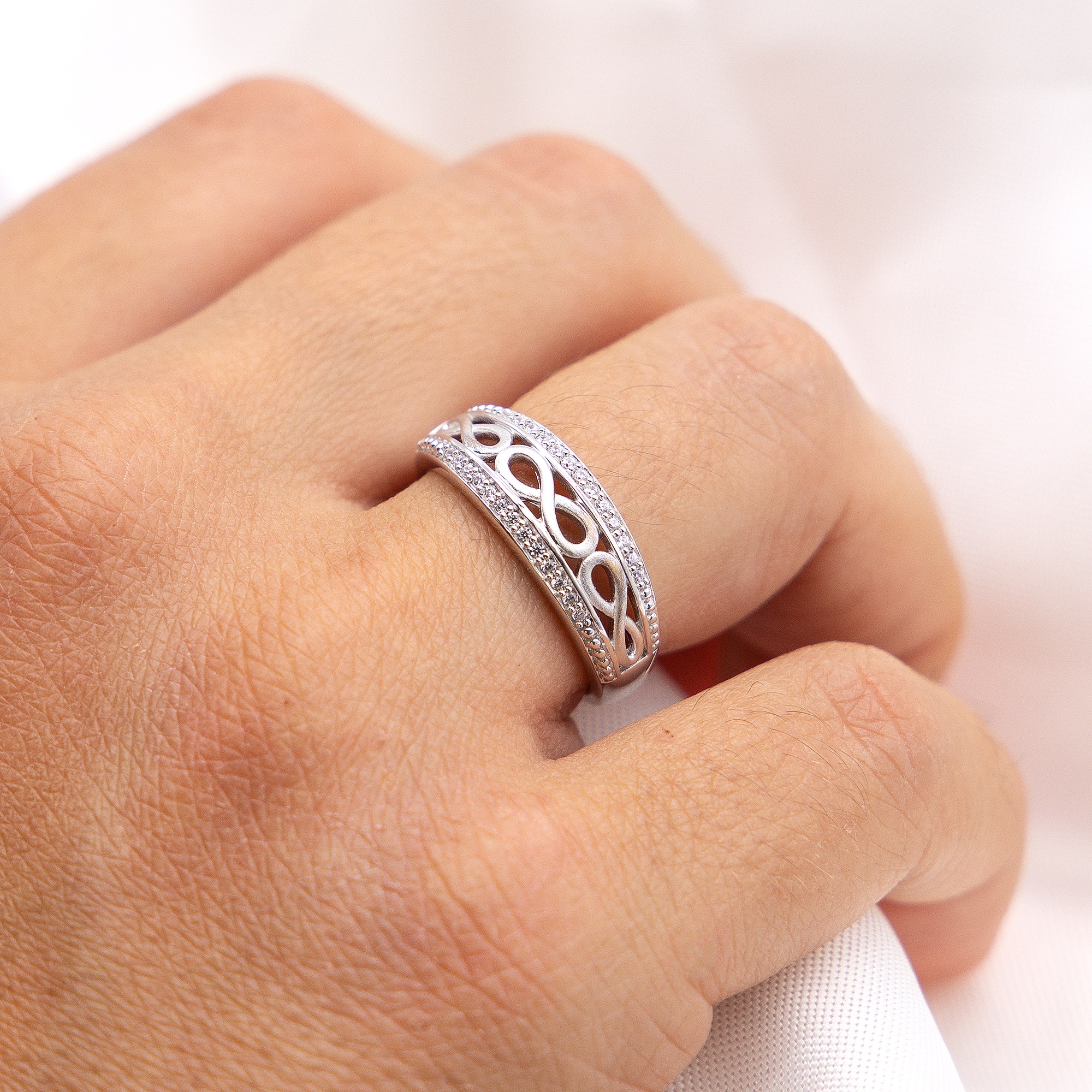 Zeeme 056 Bague Cocktail Blanc Taille 18 2