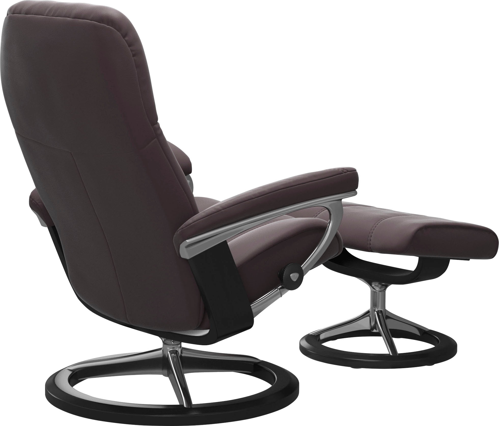 Thumbnail - Stressless Relaxsessel "Consul" Set, Relaxsessel mit Hocker, mit Hocker, mit Signature Base, Größe M, Gestell Schwarz