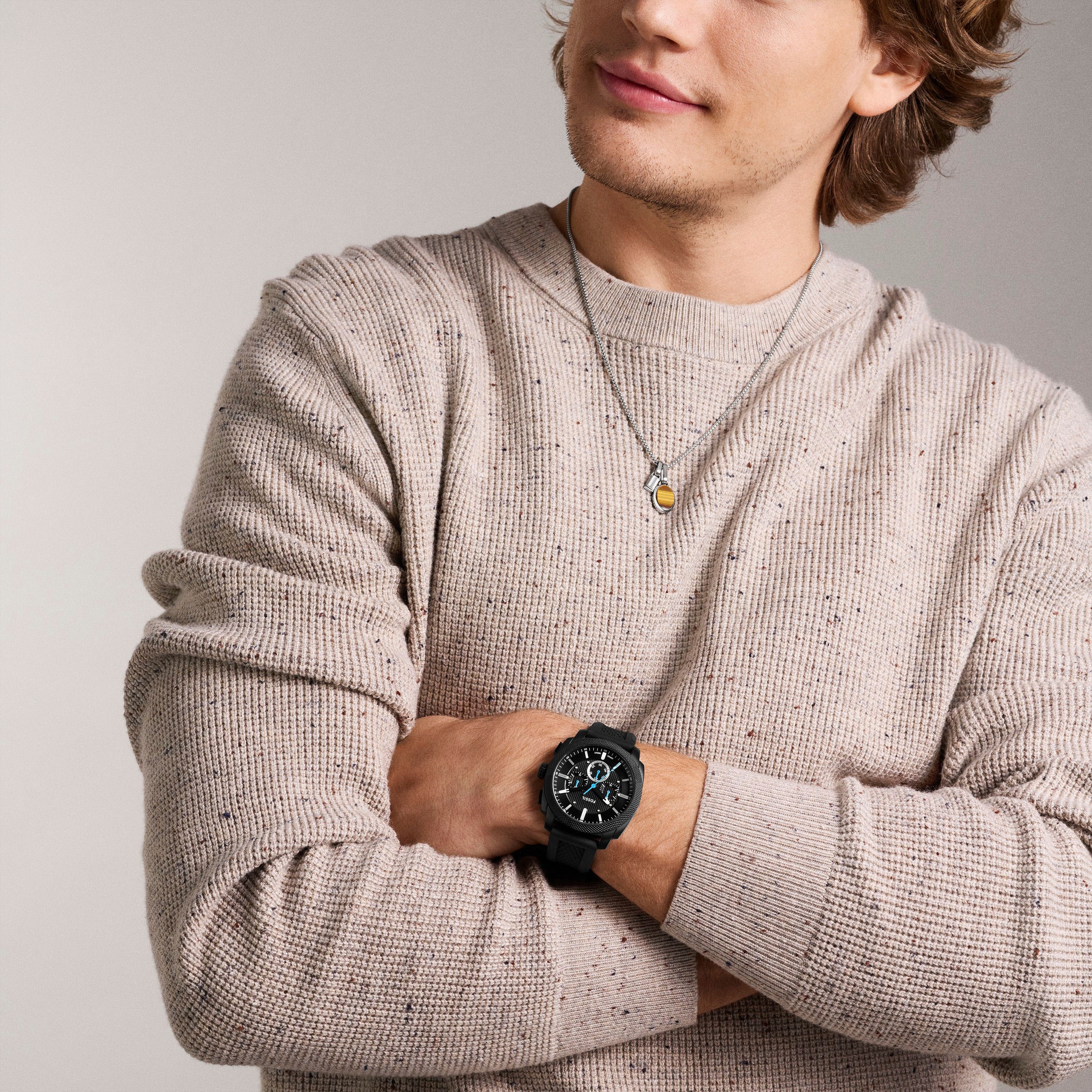 Fossil Chronograph »MACHINE (NEW GENERATION)«, Quarzuhr, Armbanduhr, Herrenuhr, Silikonarmband, analog