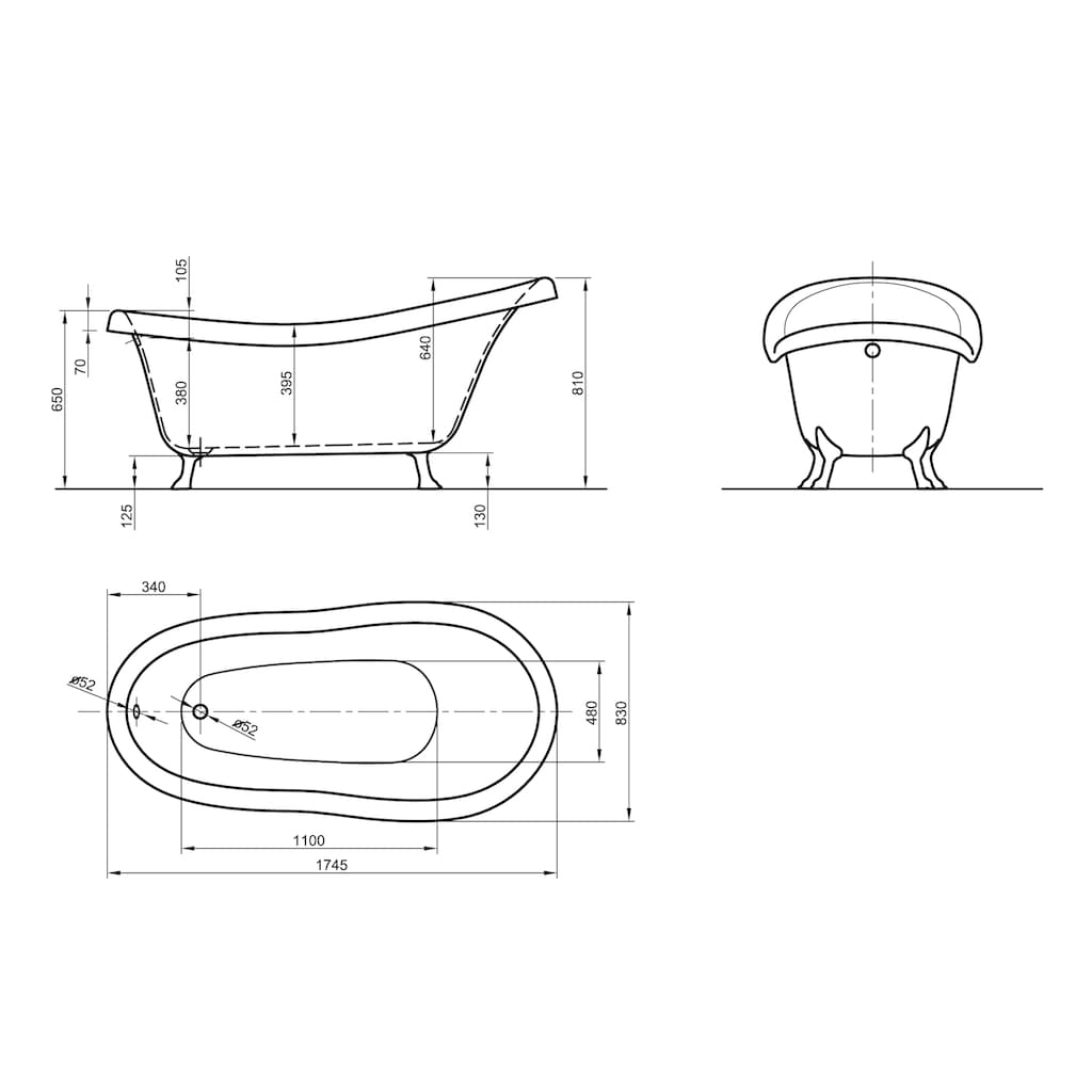 OTTOFOND Badewanne »Victorian«, (1 tlg.)